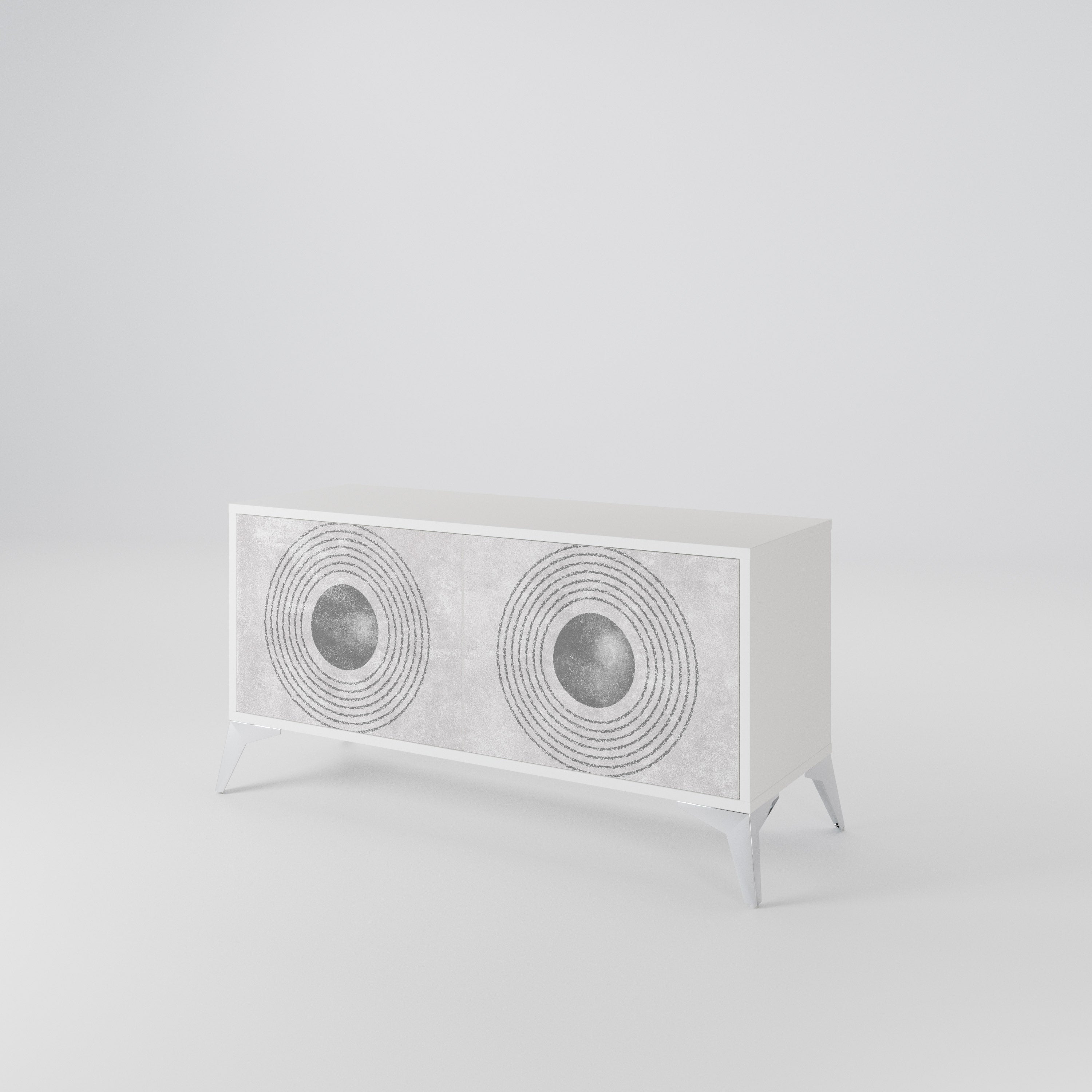 SOLID CIRCLES Kompaktní dvoudveřový TV stolek