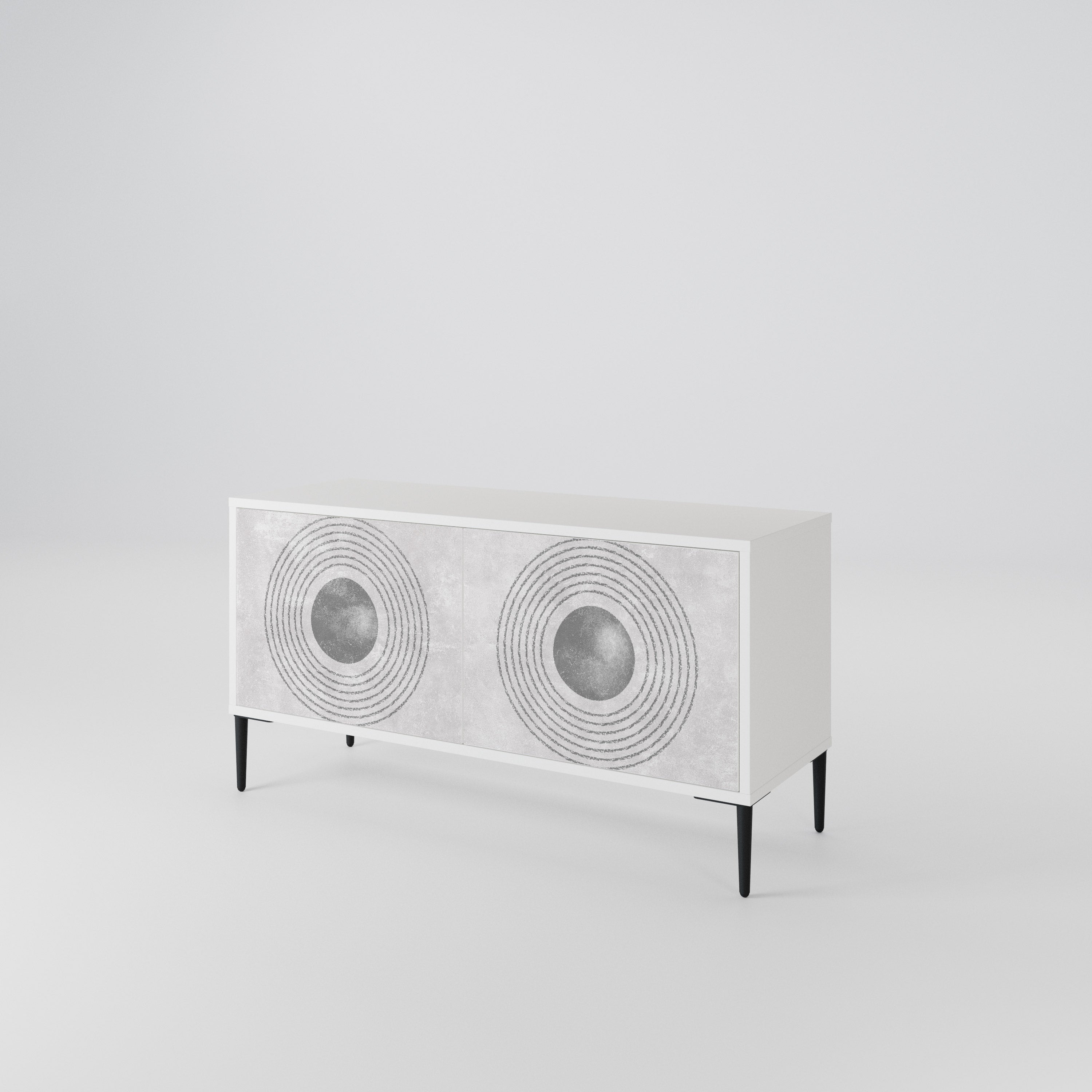 SOLID CIRCLES Kompaktní dvoudveřový TV stolek
