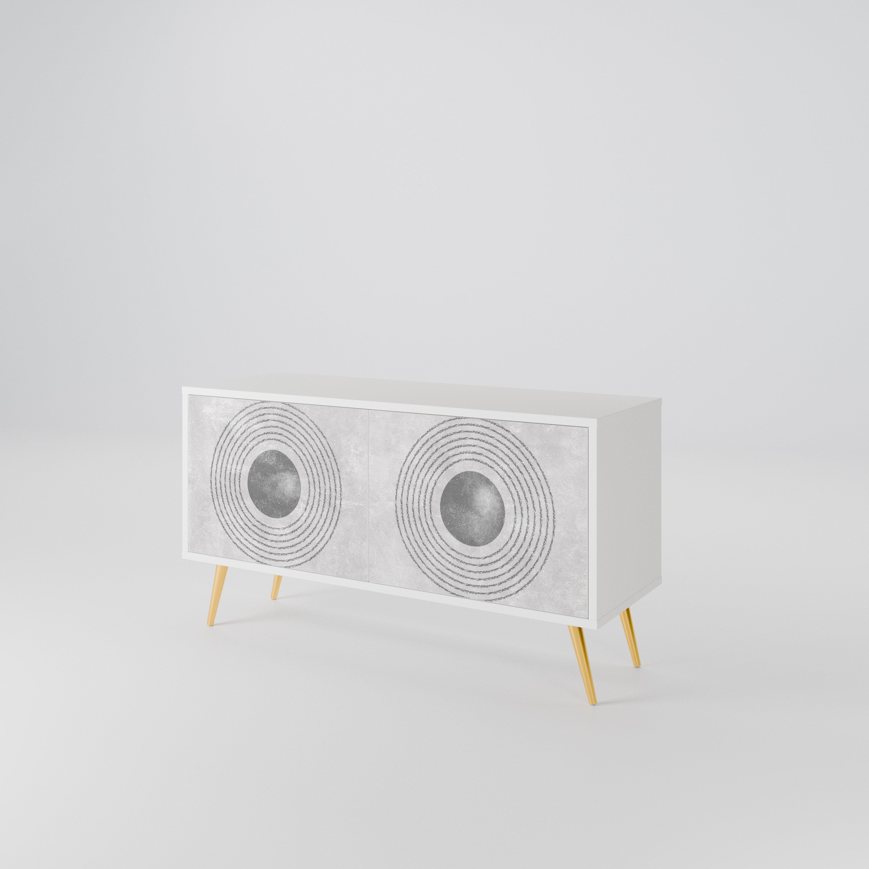 SOLID CIRCLES Kompaktní dvoudveřový TV stolek