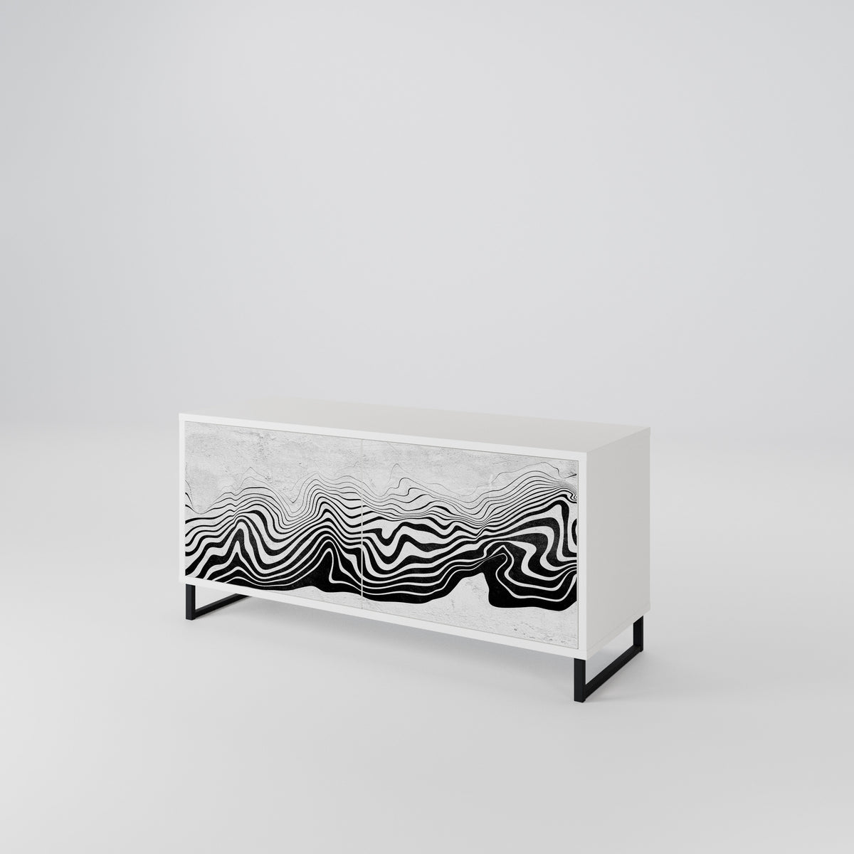 MONOCHROME MIRAGE Kompaktní dvoudveřový TV stolek