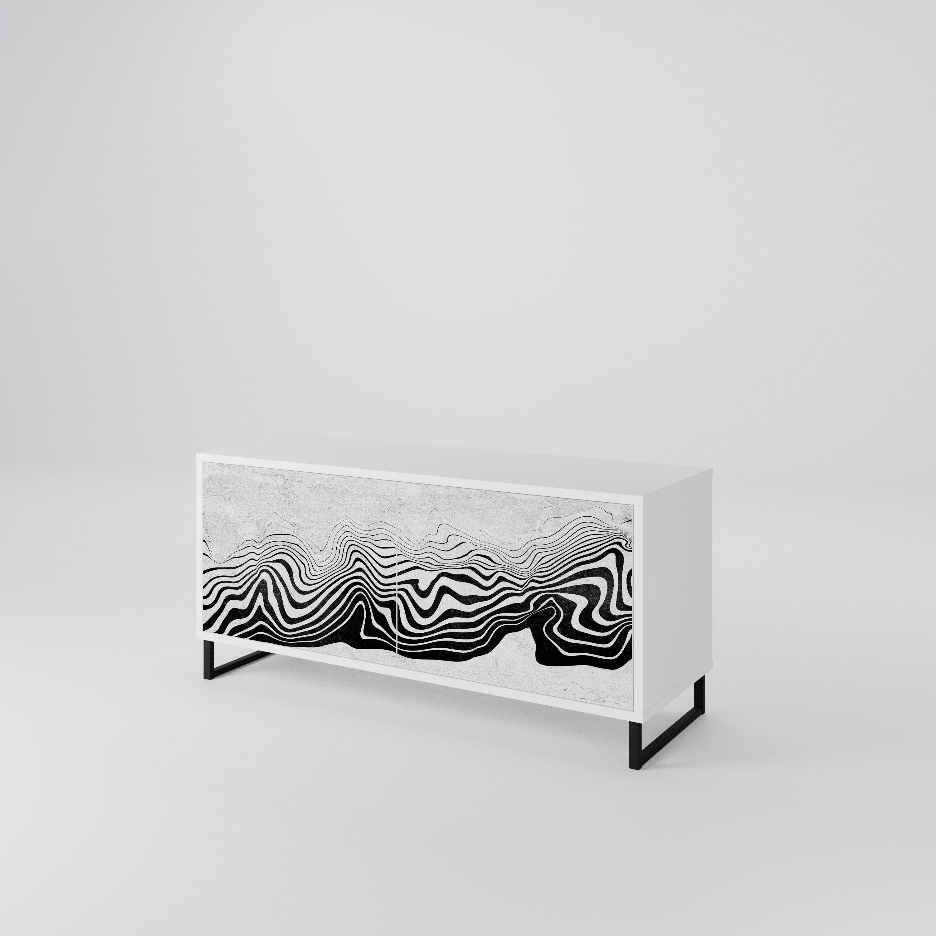 MONOCHROME MIRAGE Kompaktní dvoudveřový TV stolek