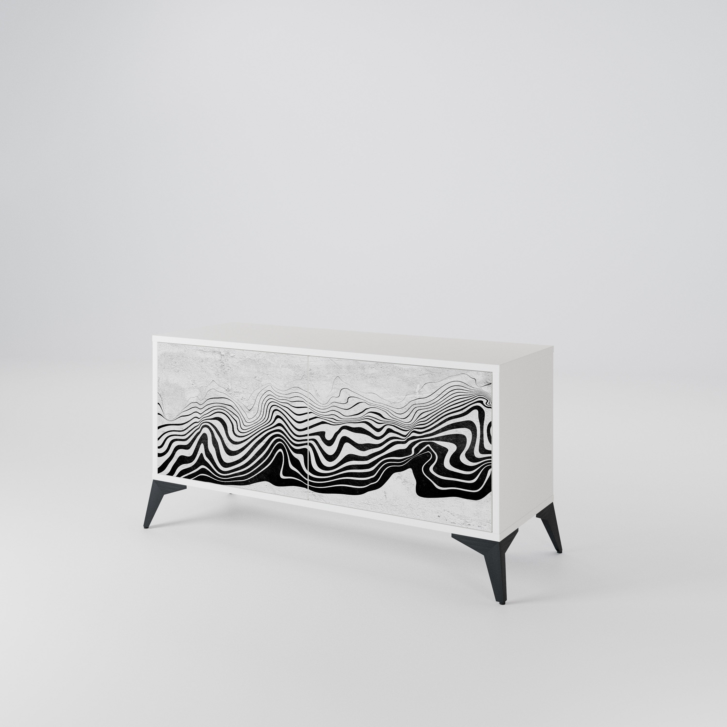 MONOCHROME MIRAGE Kompaktní dvoudveřový TV stolek