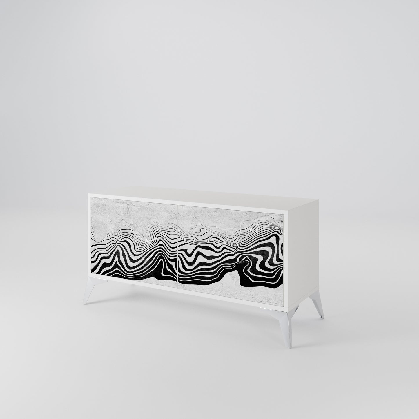 MONOCHROME MIRAGE Kompaktní dvoudveřový TV stolek