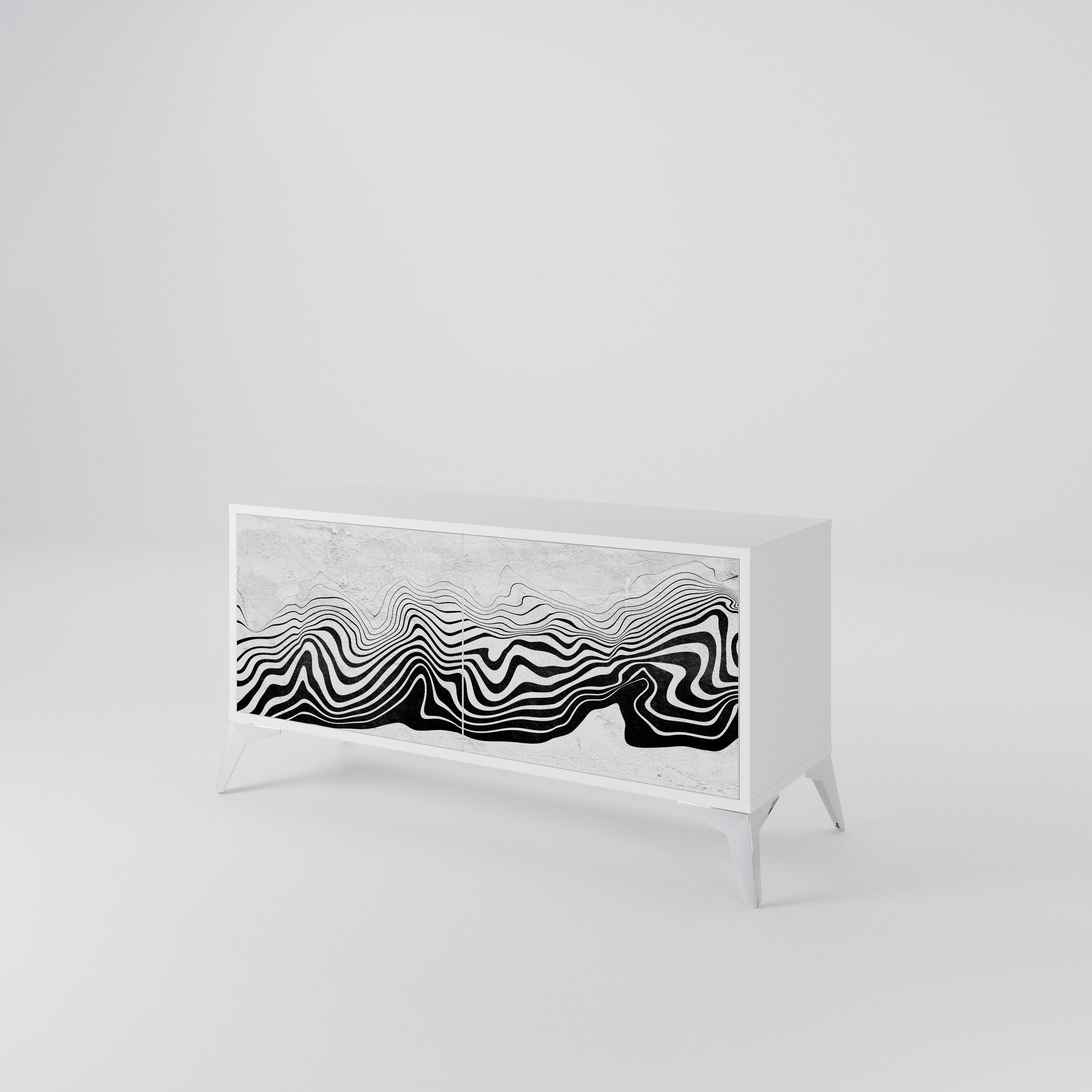 MONOCHROME MIRAGE Kompaktní dvoudveřový TV stolek