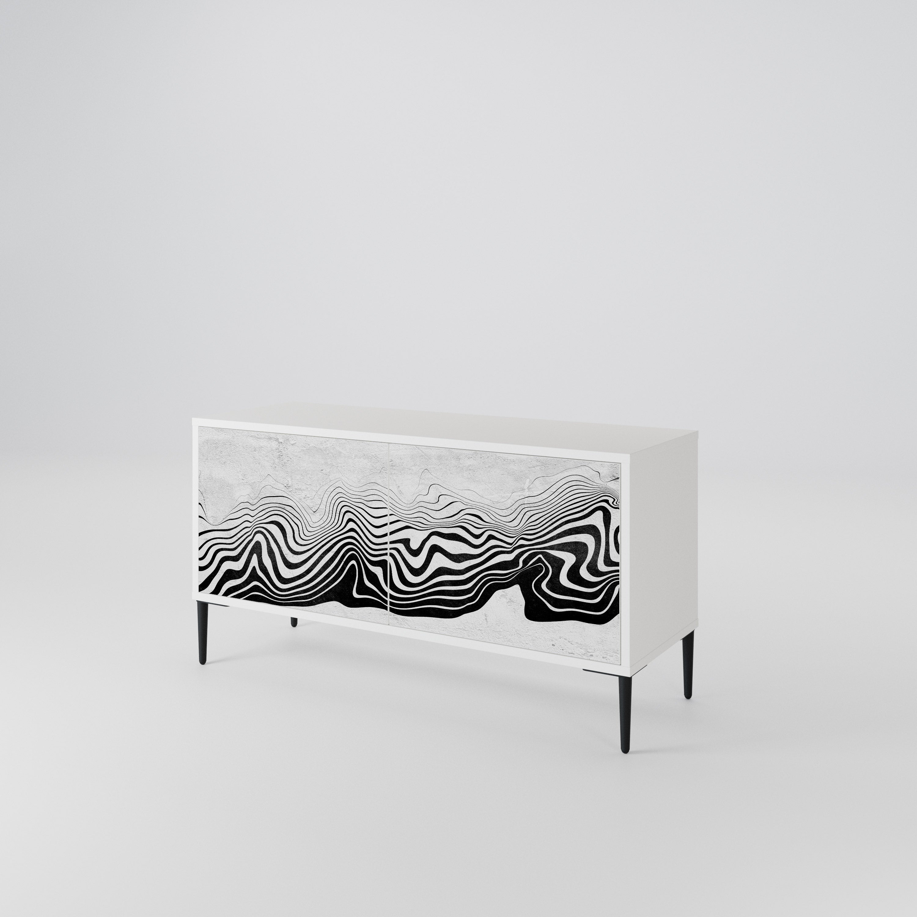 MONOCHROME MIRAGE Kompaktní dvoudveřový TV stolek