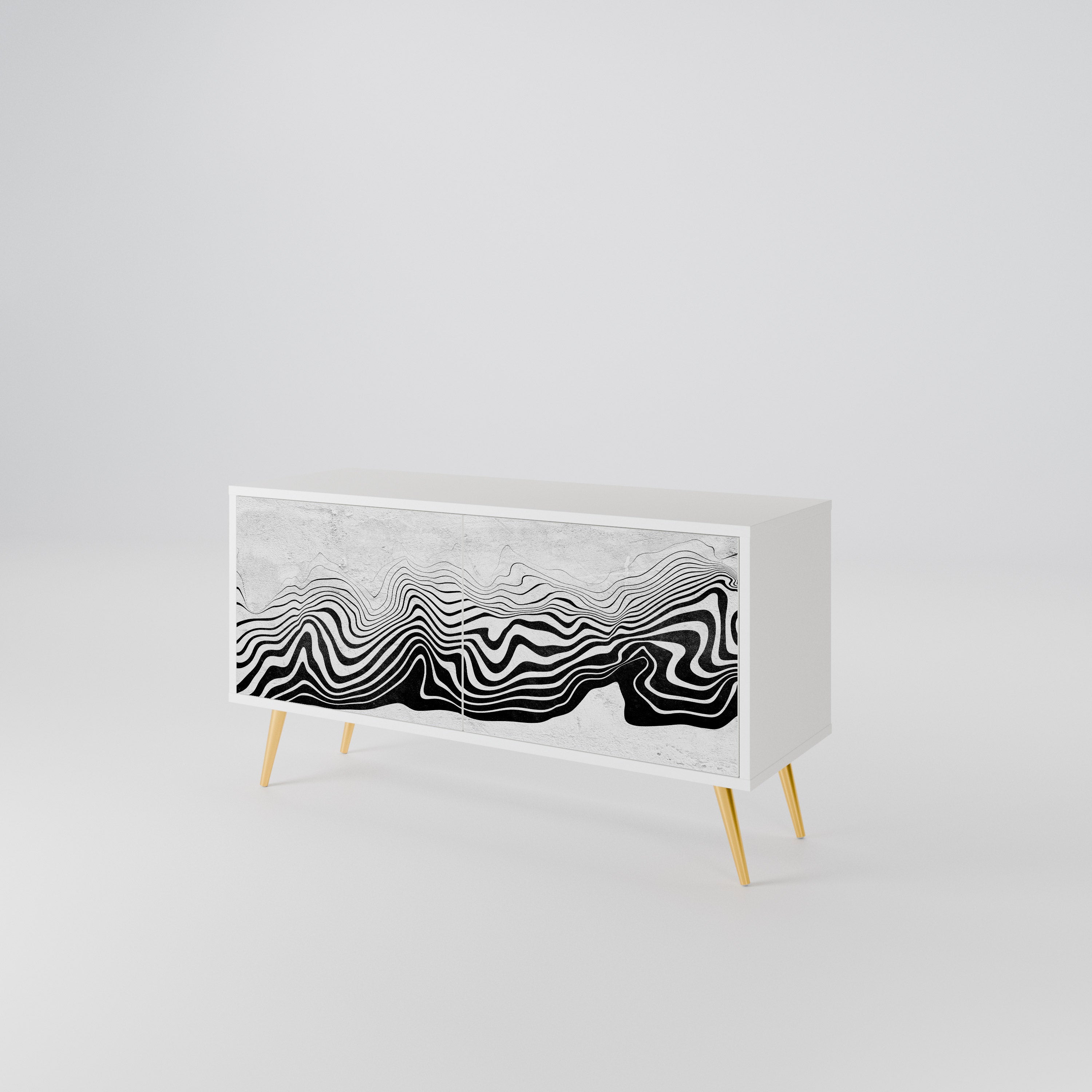 MONOCHROME MIRAGE Kompaktní dvoudveřový TV stolek