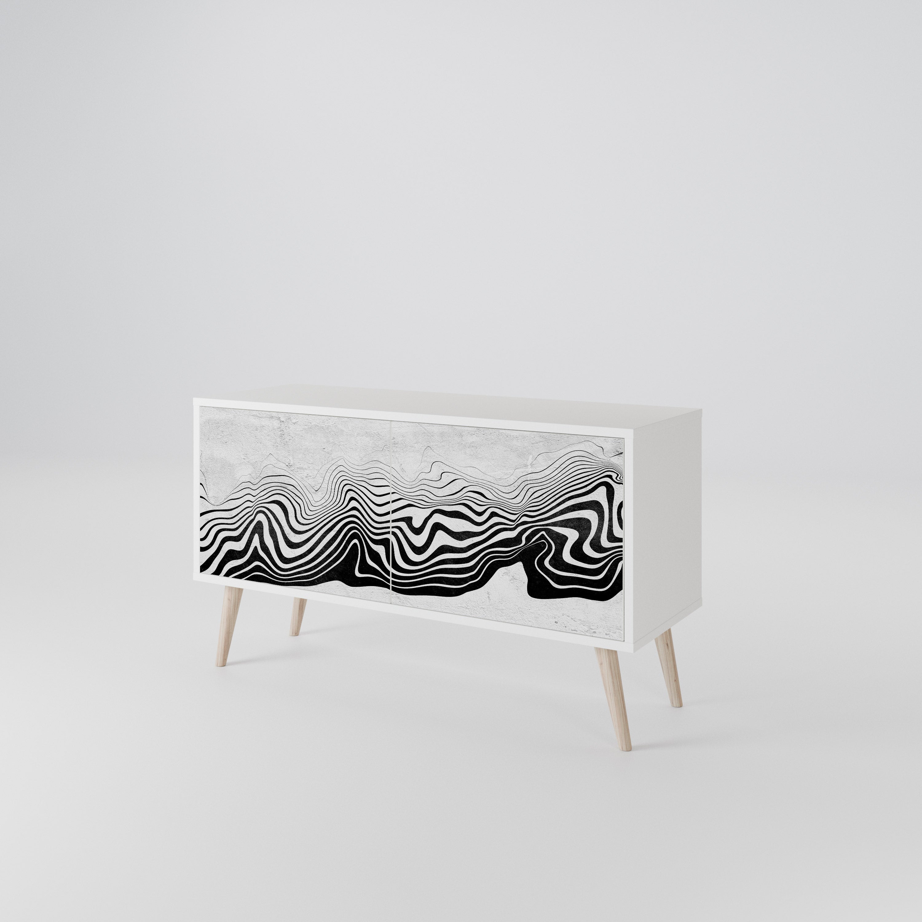 MONOCHROME MIRAGE Kompaktní dvoudveřový TV stolek