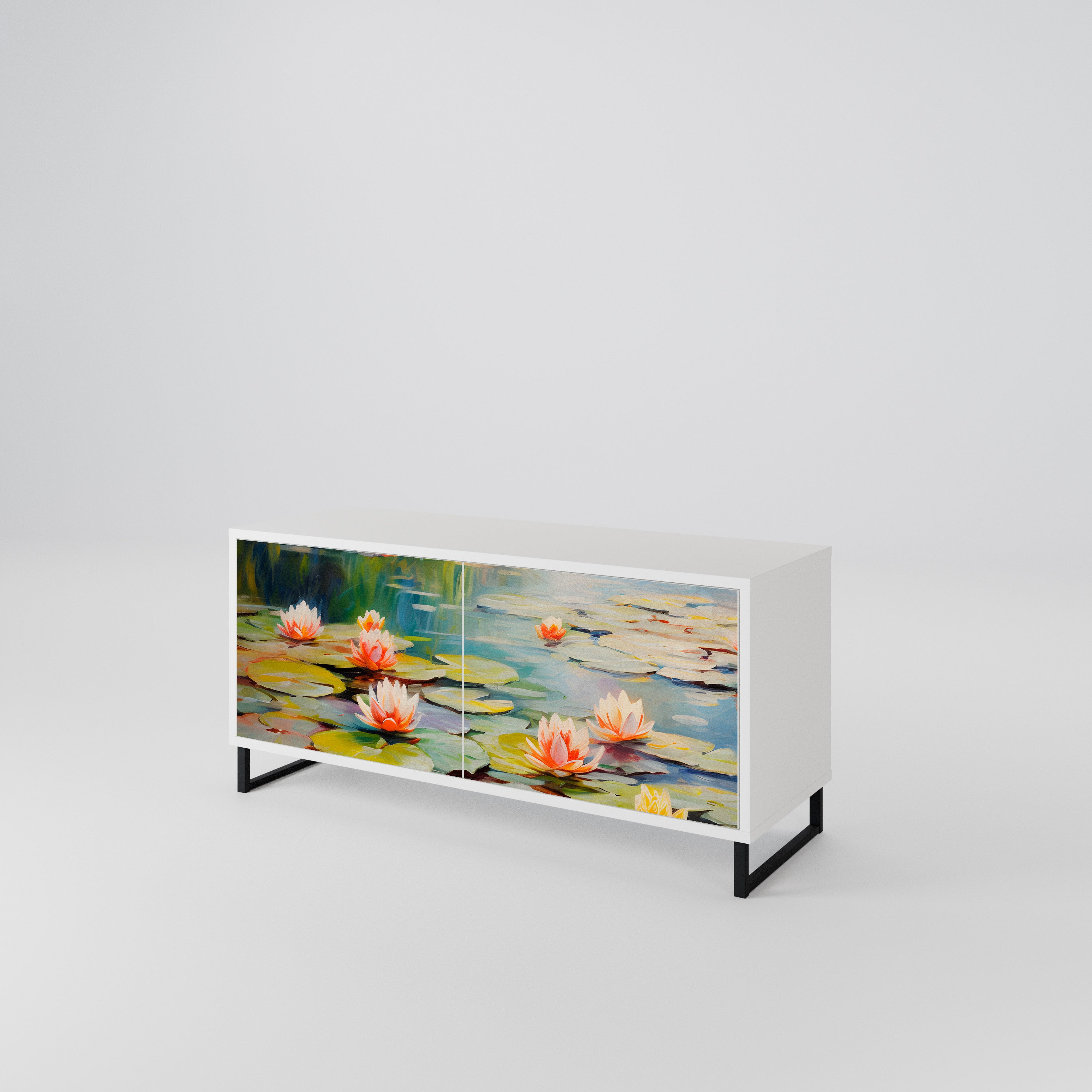 BLOOMING WATERS Kompaktní dvoudveřový TV stolek