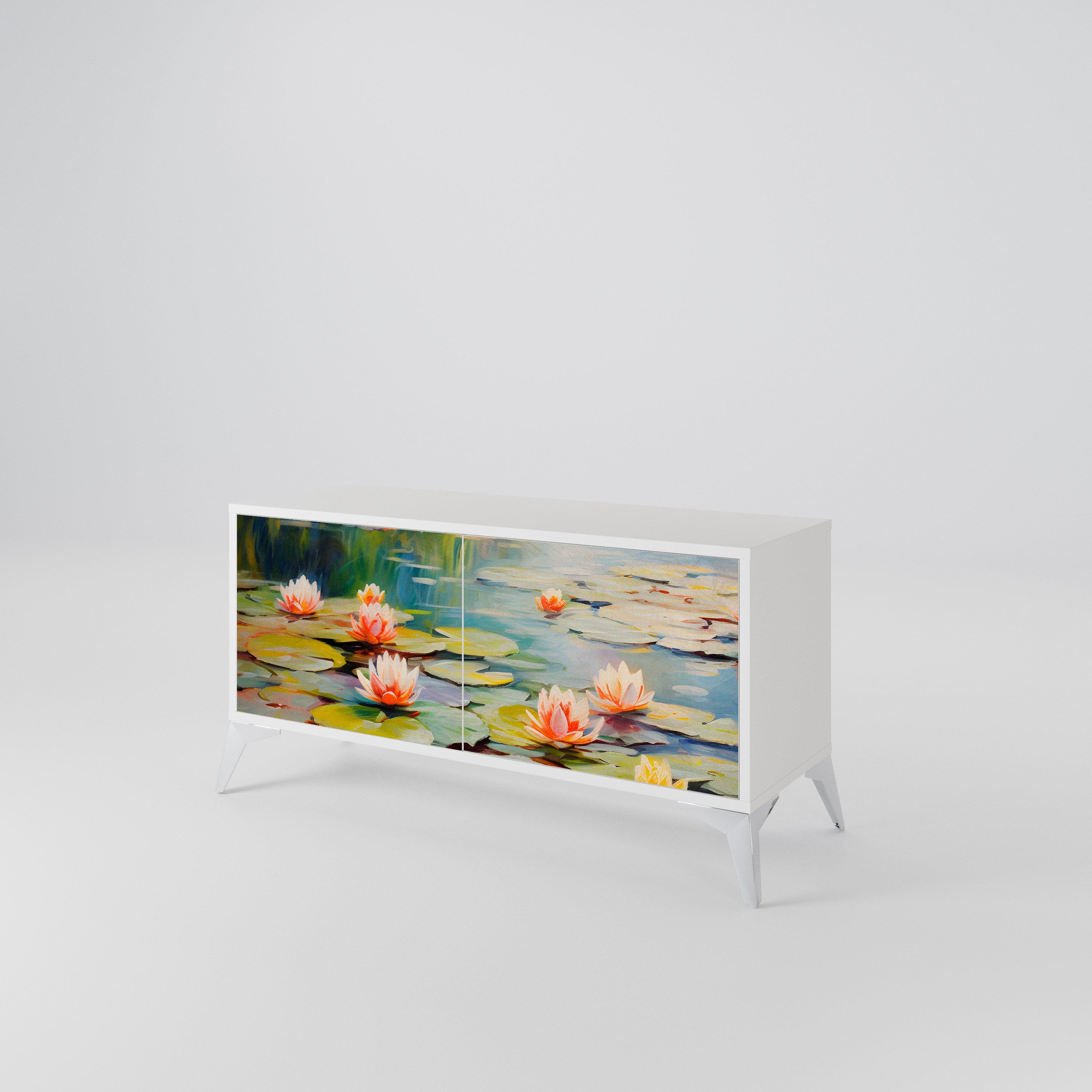 BLOOMING WATERS Kompaktní dvoudveřový TV stolek