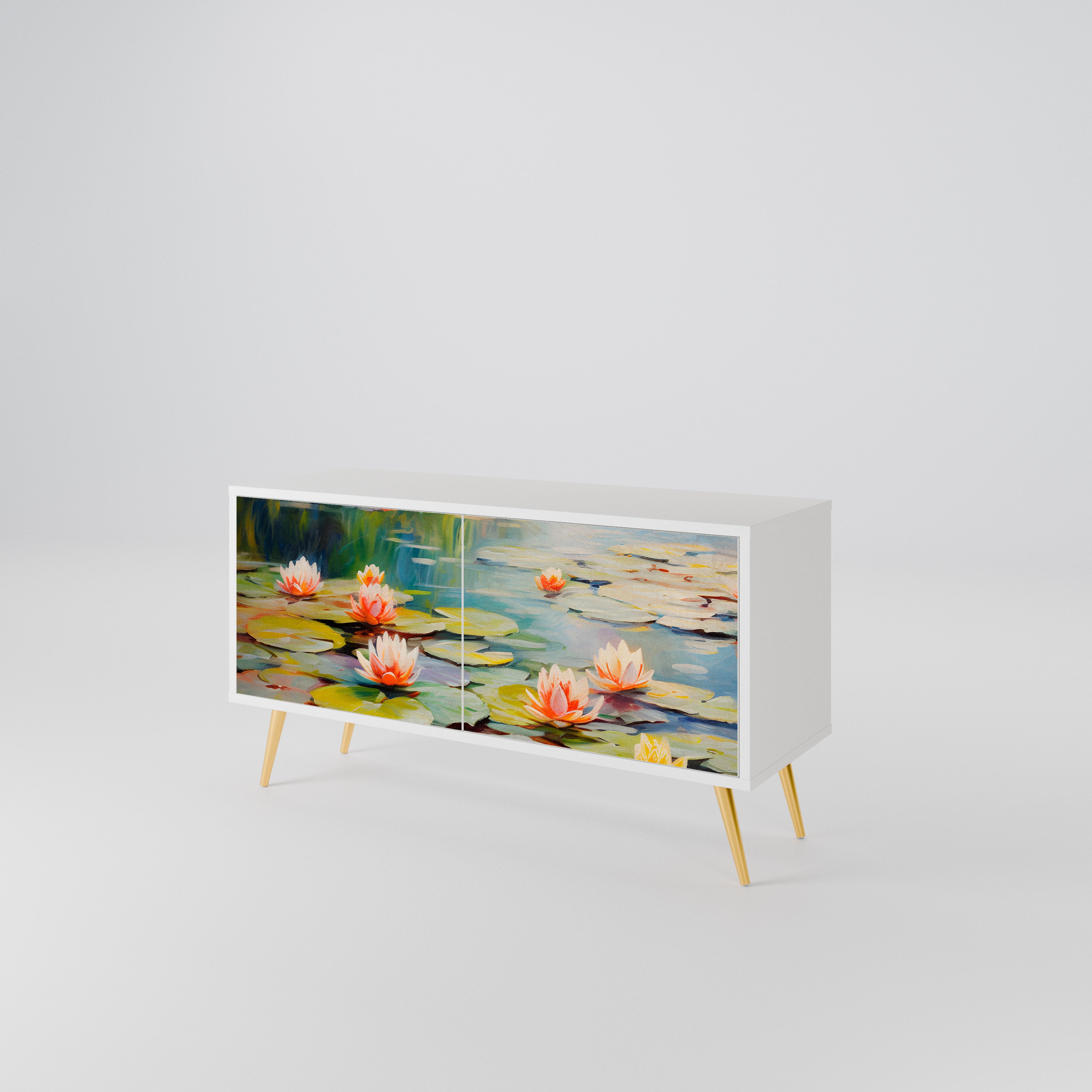 BLOOMING WATERS Kompaktní dvoudveřový TV stolek