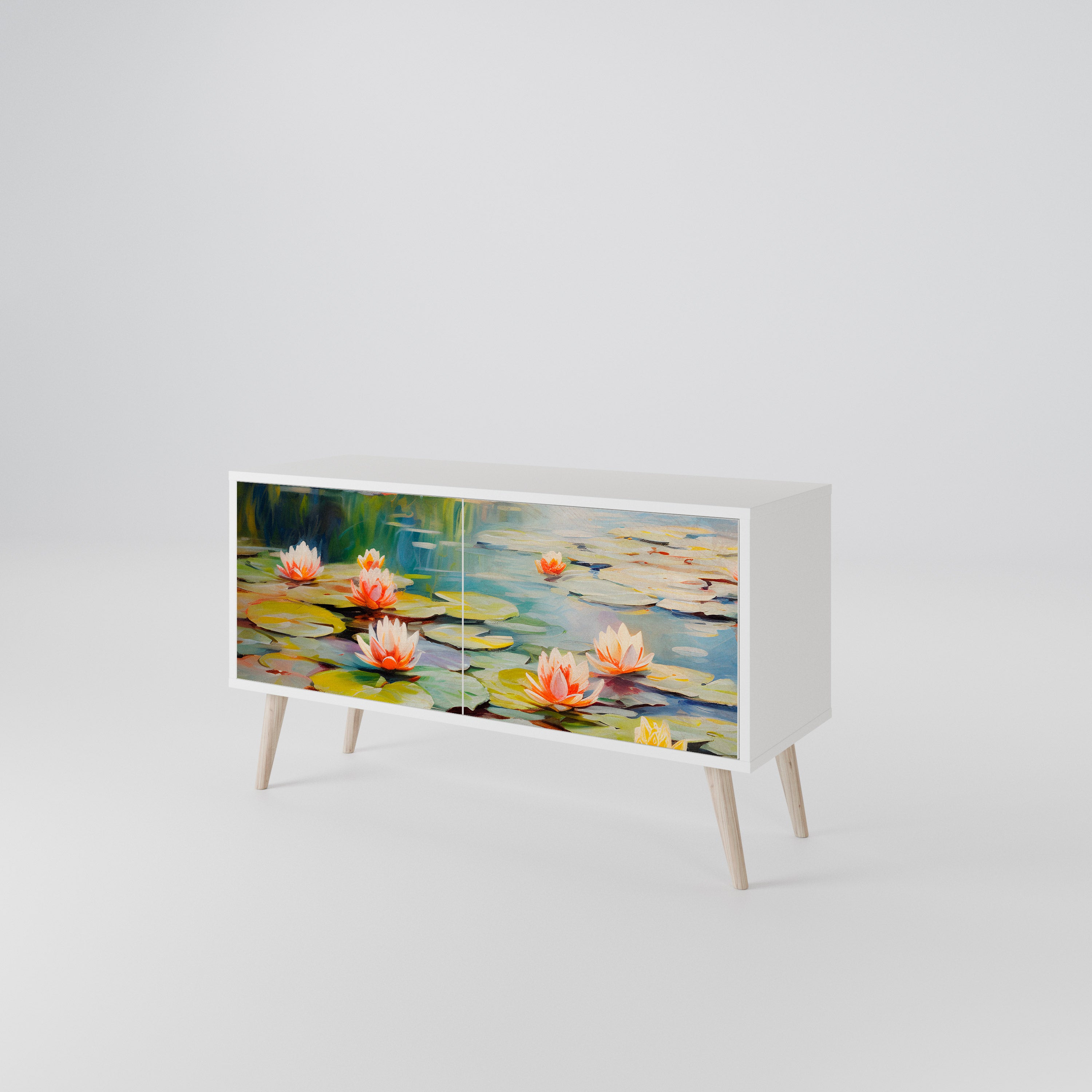 BLOOMING WATERS Kompaktní dvoudveřový TV stolek