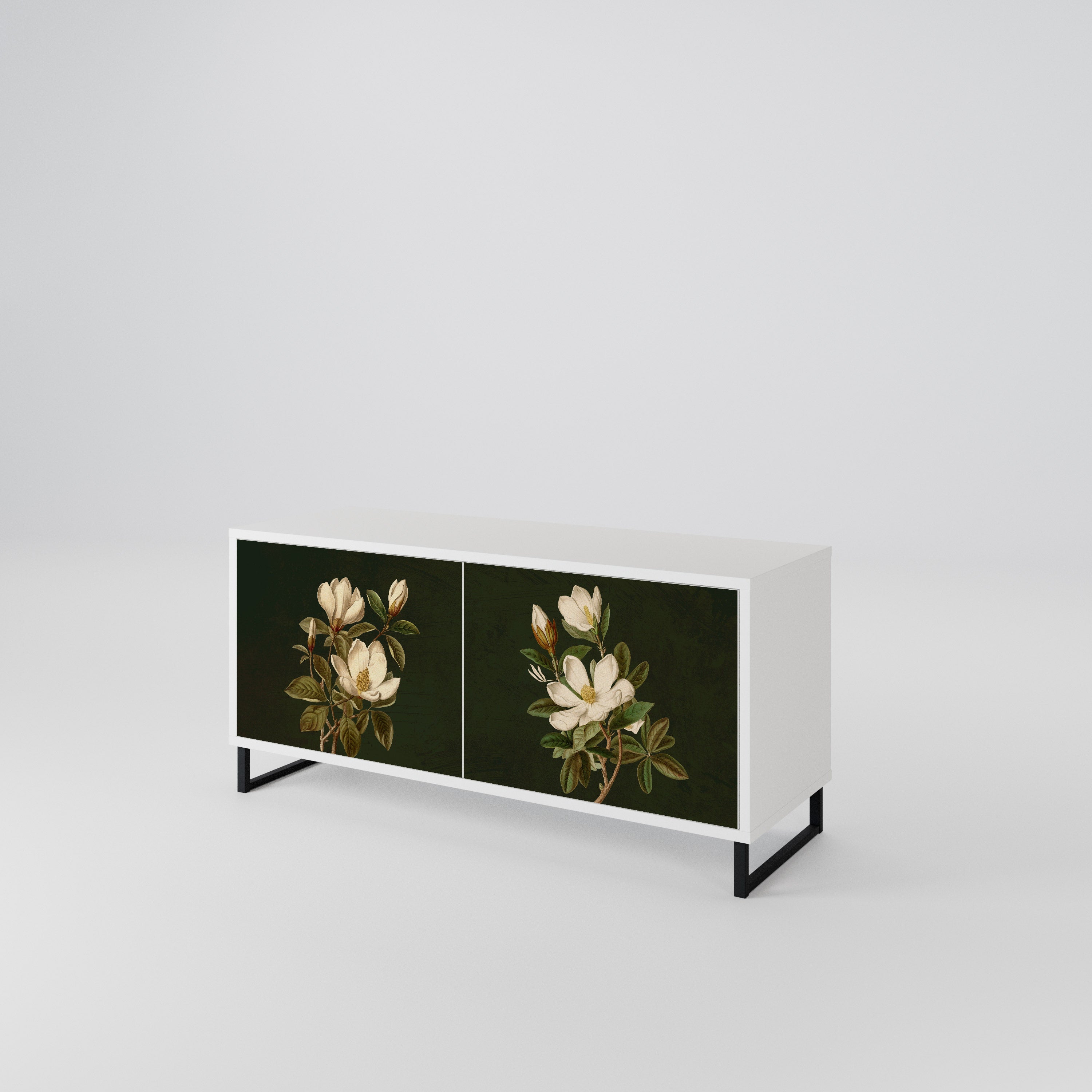 FLORAL NOIR Kompaktní dvoudveřový TV stolek