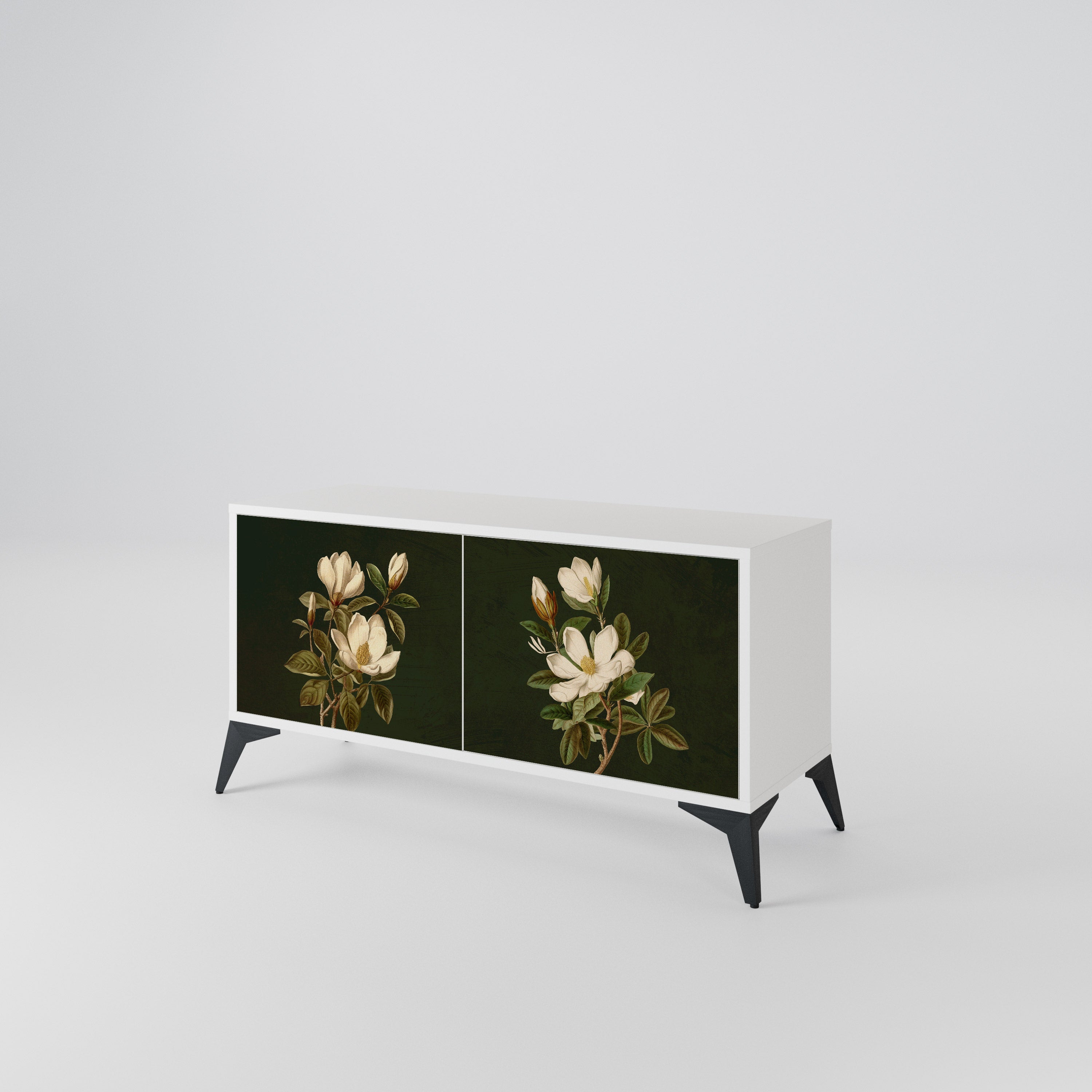 FLORAL NOIR Kompaktní dvoudveřový TV stolek