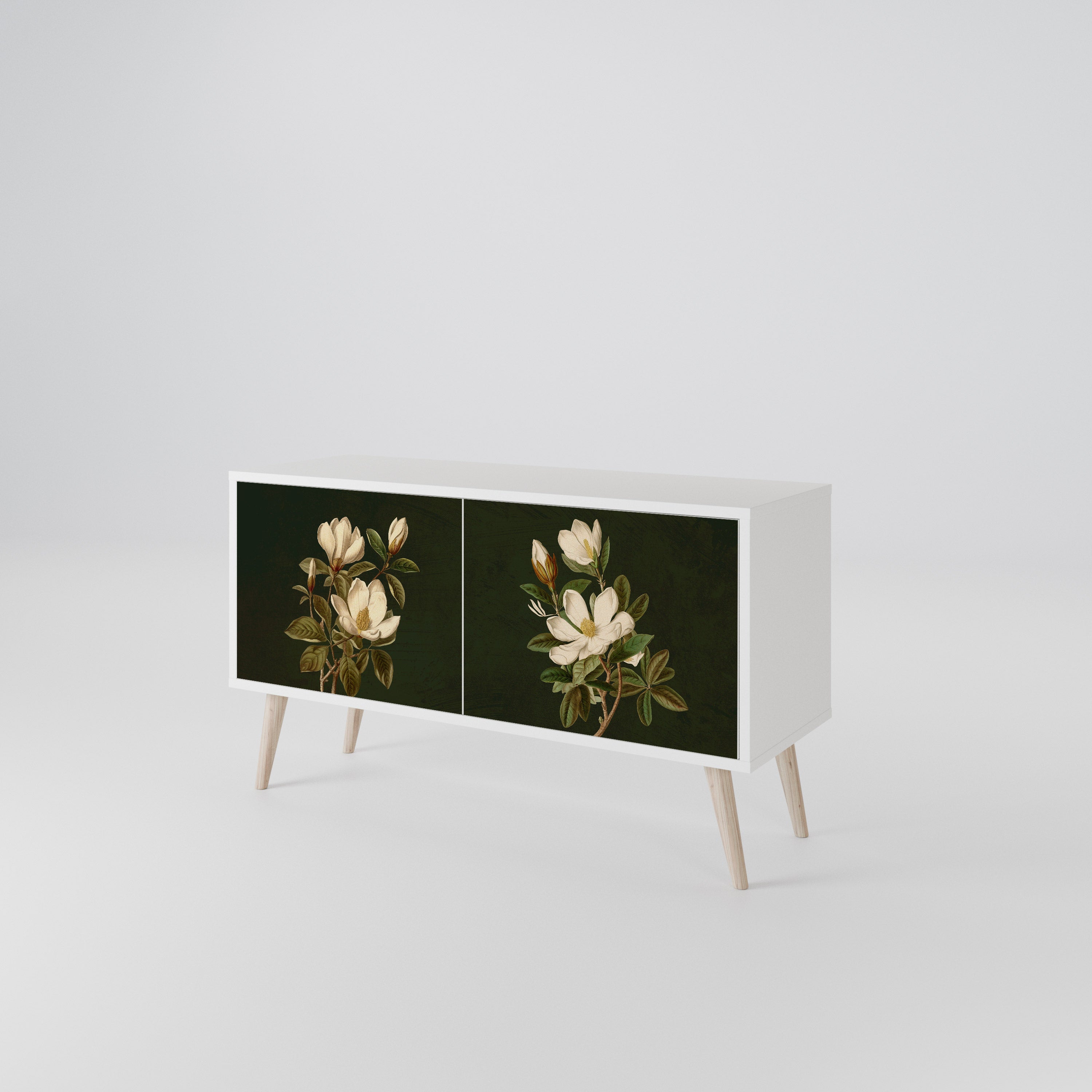 FLORAL NOIR Kompaktní dvoudveřový TV stolek