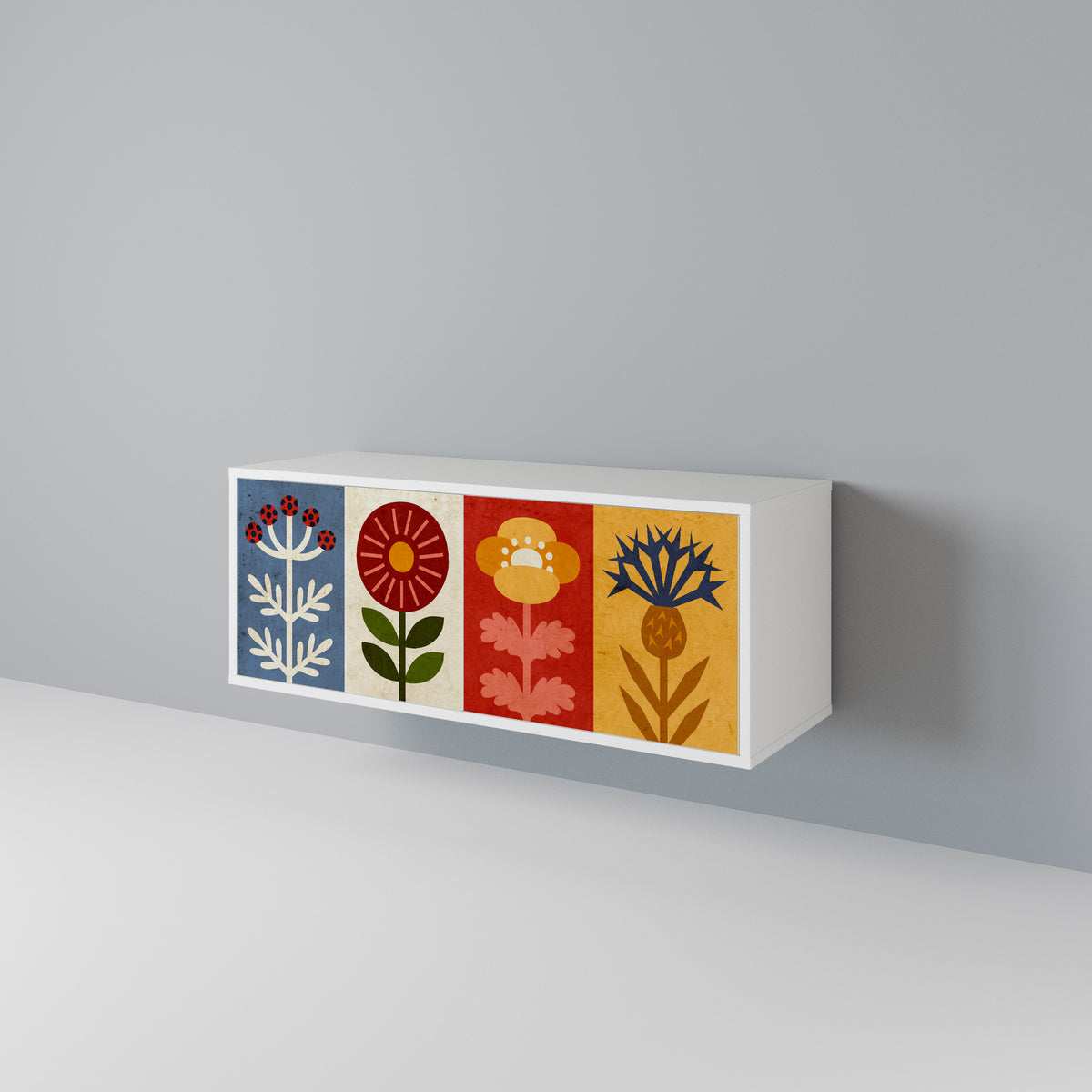 SCANDIC FLOWERET Kompaktní dvoudveřový TV stolek