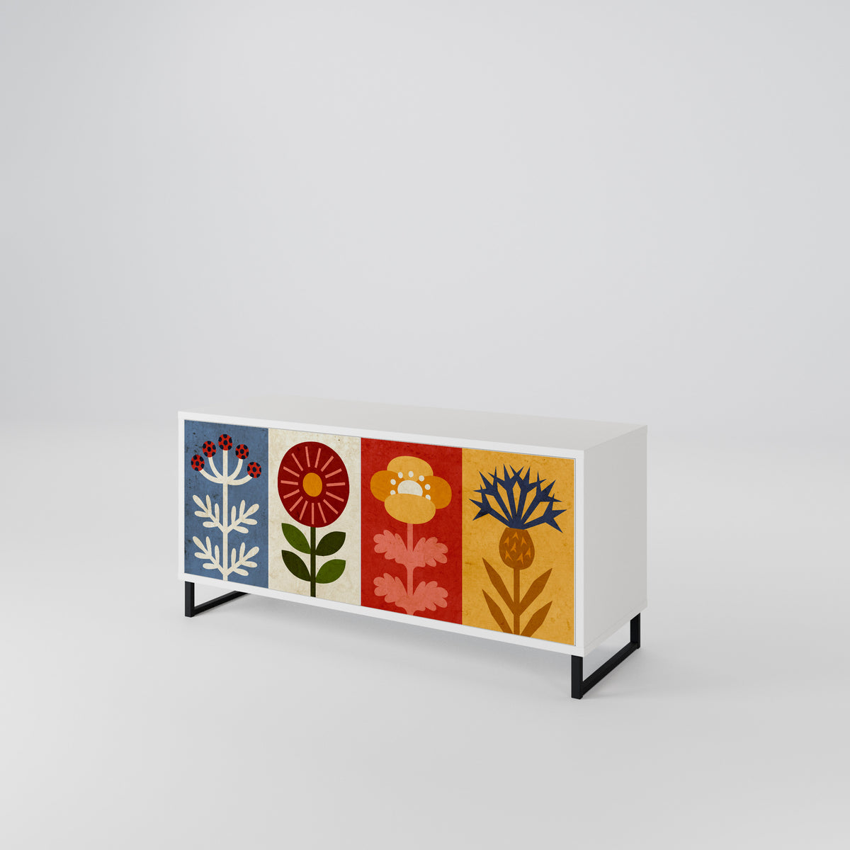 SCANDIC FLOWERET Kompaktní dvoudveřový TV stolek