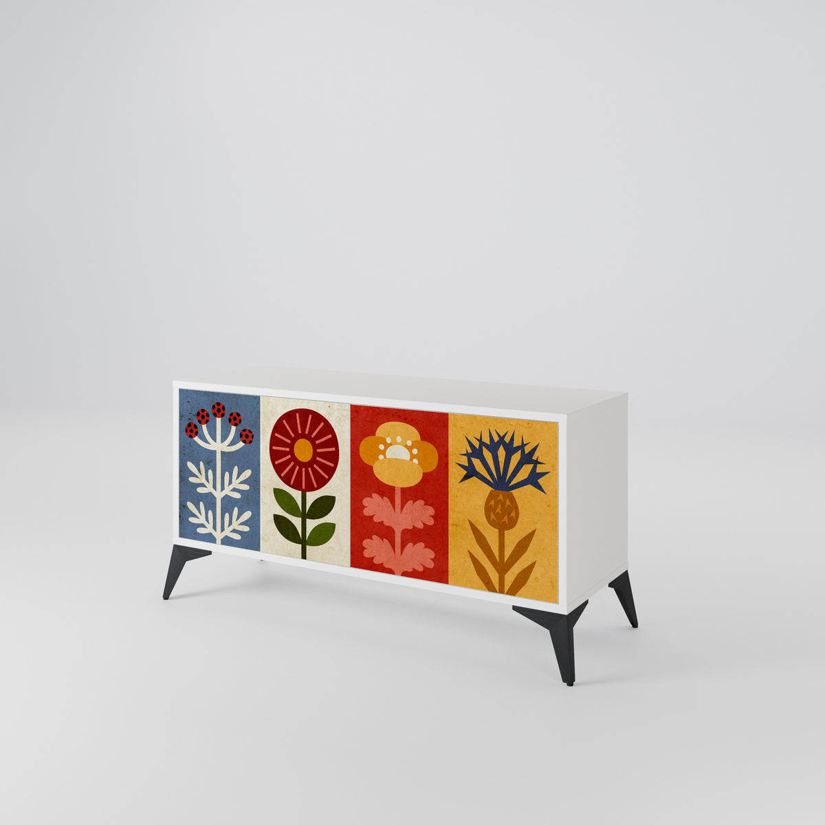 SCANDIC FLOWERET Kompaktní dvoudveřový TV stolek