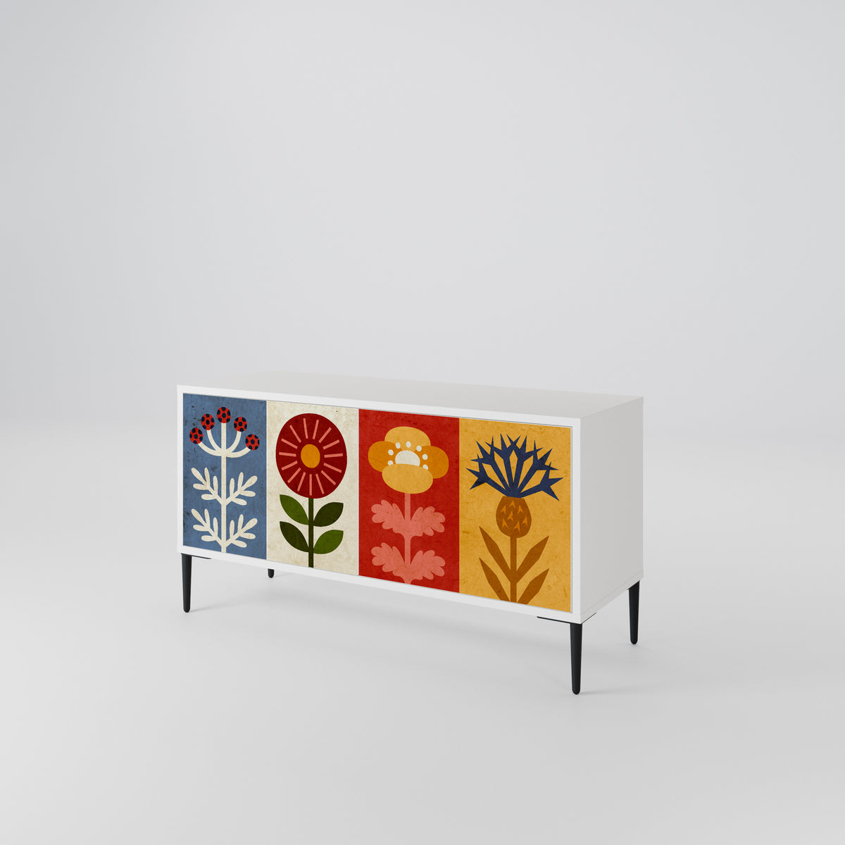 SCANDIC FLOWERET Kompaktní dvoudveřový TV stolek