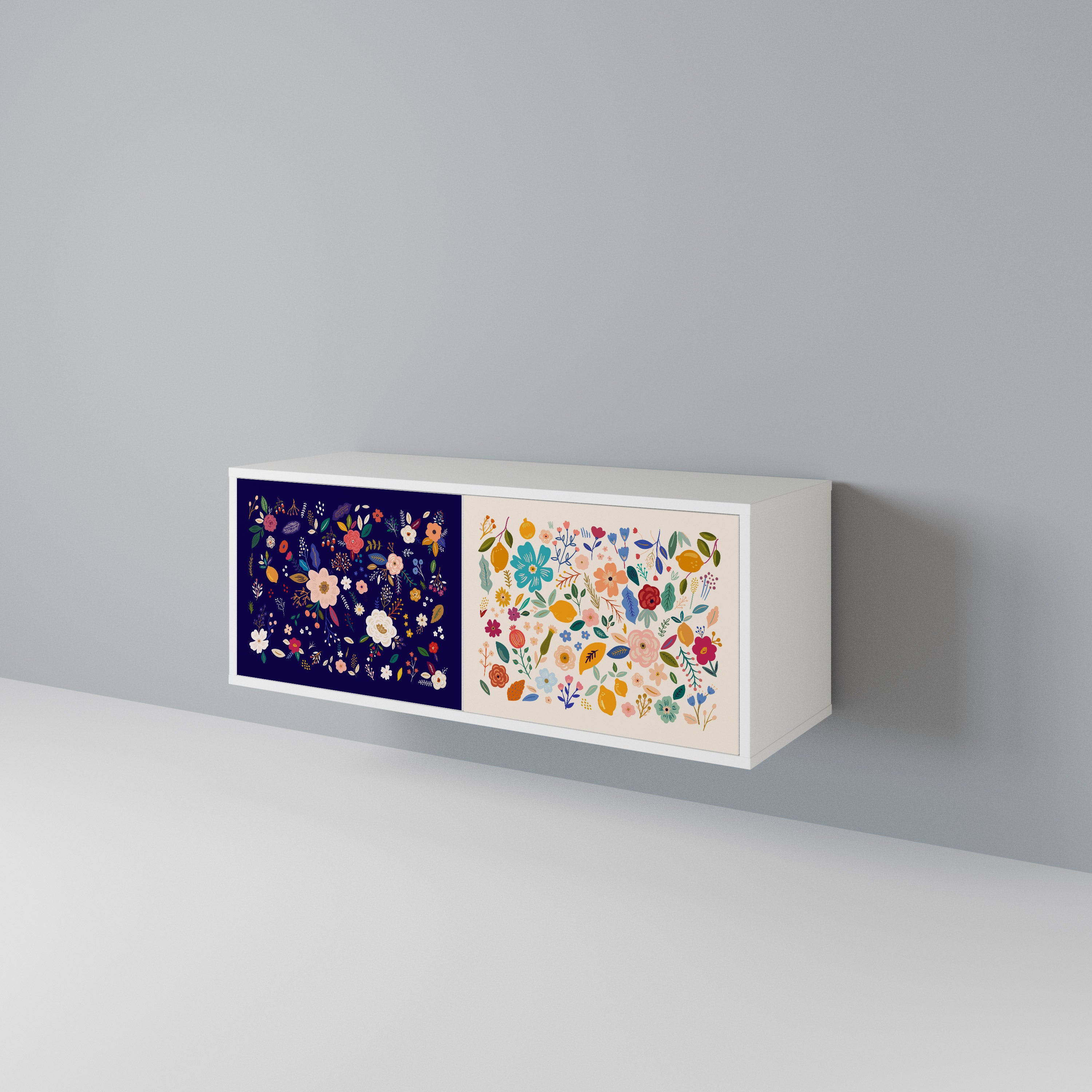 FLORAL COMBINATION Kompaktní dvoudveřový TV stolek