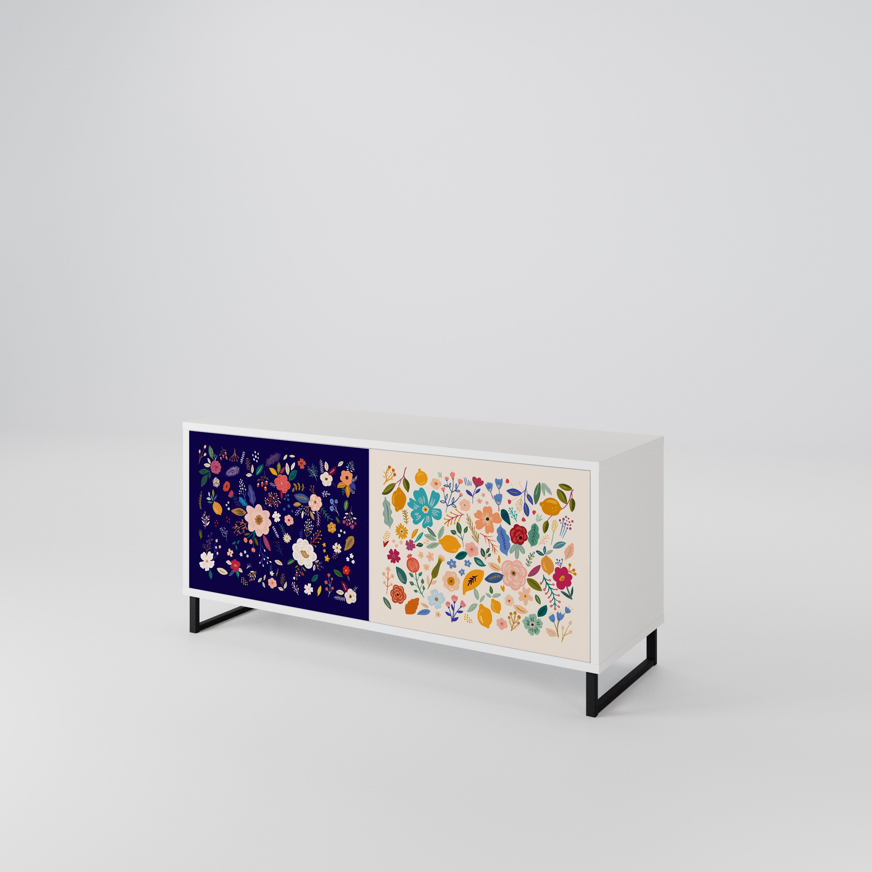 FLORAL COMBINATION Kompaktní dvoudveřový TV stolek