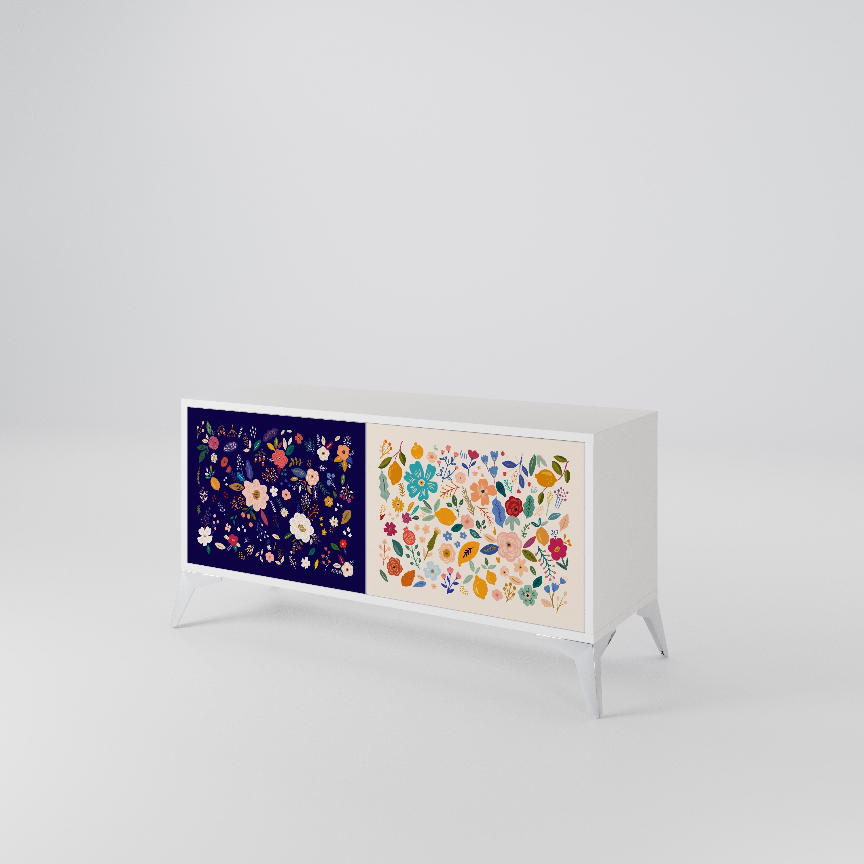 FLORAL COMBINATION Kompaktní dvoudveřový TV stolek