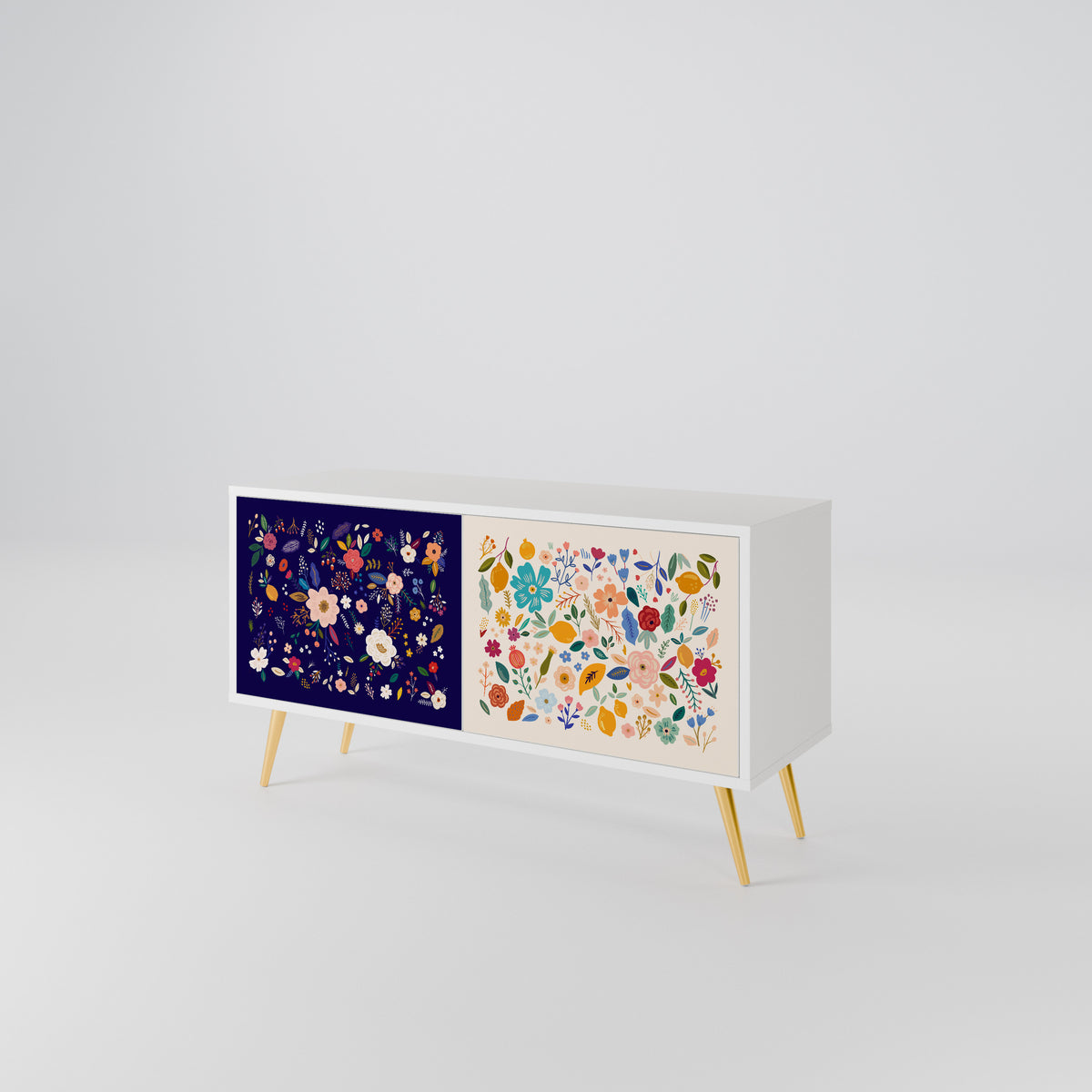 FLORAL COMBINATION Kompaktní dvoudveřový TV stolek