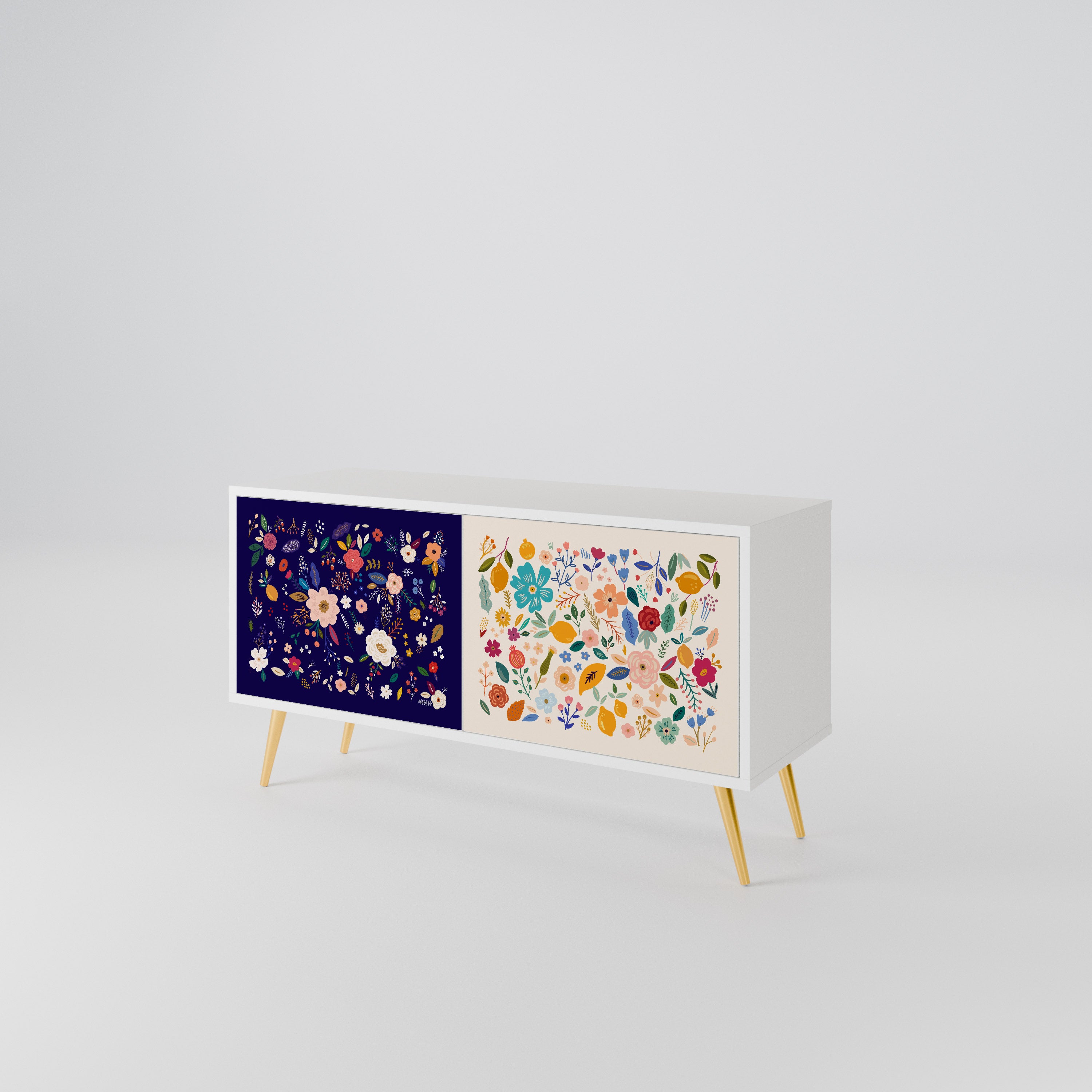 FLORAL COMBINATION Kompaktní dvoudveřový TV stolek