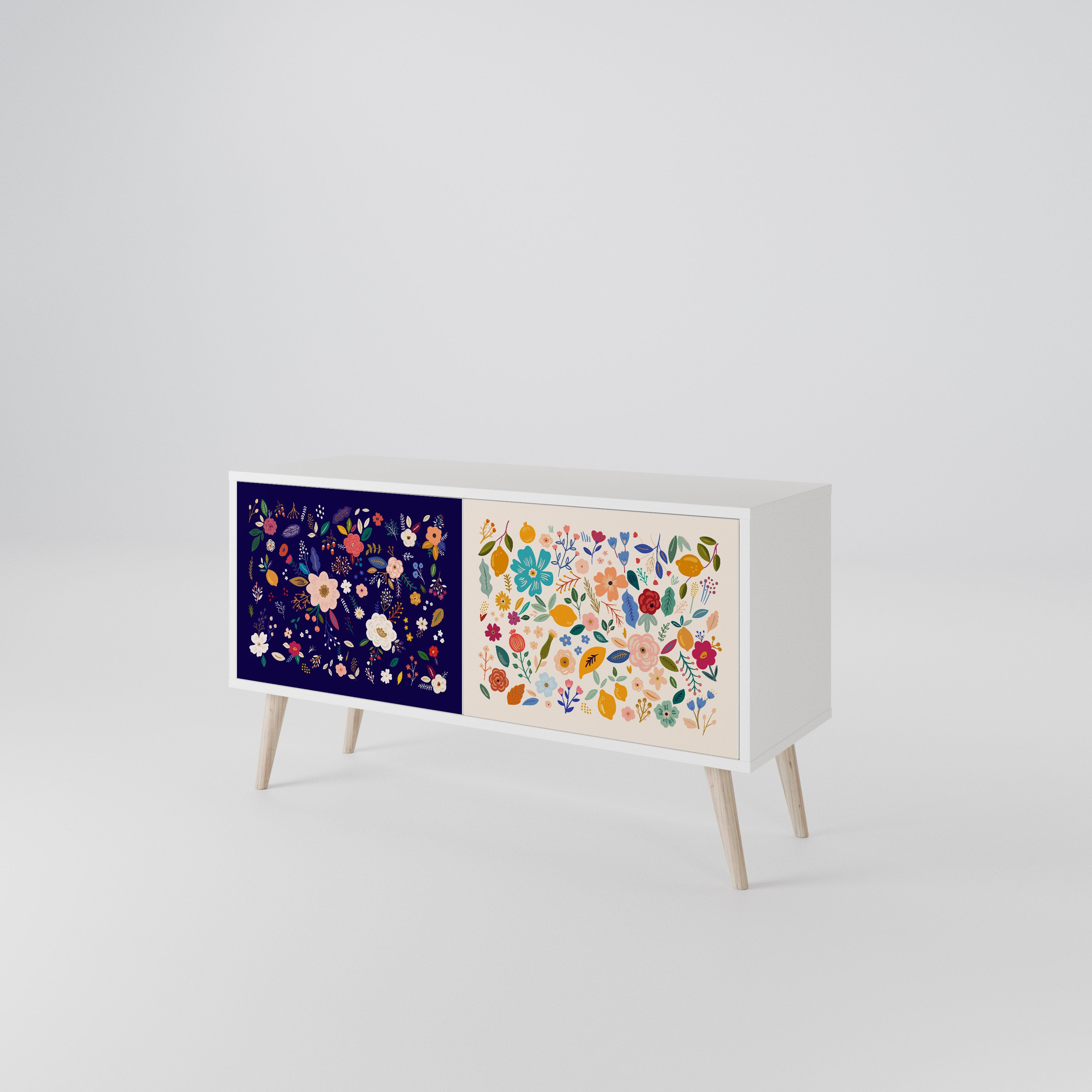 FLORAL COMBINATION Kompaktní dvoudveřový TV stolek