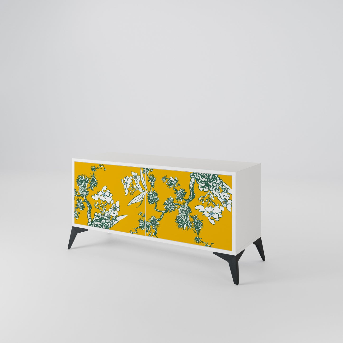 YELLOW CHINOISERIE Kompaktní dvoudveřový TV stolek