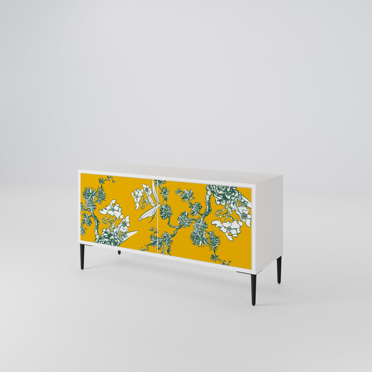 YELLOW CHINOISERIE Kompaktní dvoudveřový TV stolek