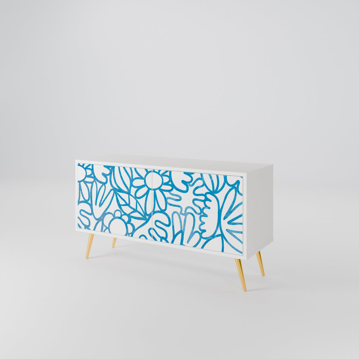 BLOOMY MORNING Kompaktní dvoudveřový TV stolek