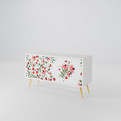 FLOWERS AND STRAWBERRIES Kompaktní dvoudveřový TV stolek