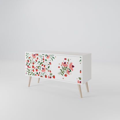 FLOWERS AND STRAWBERRIES Kompaktní dvoudveřový TV stolek