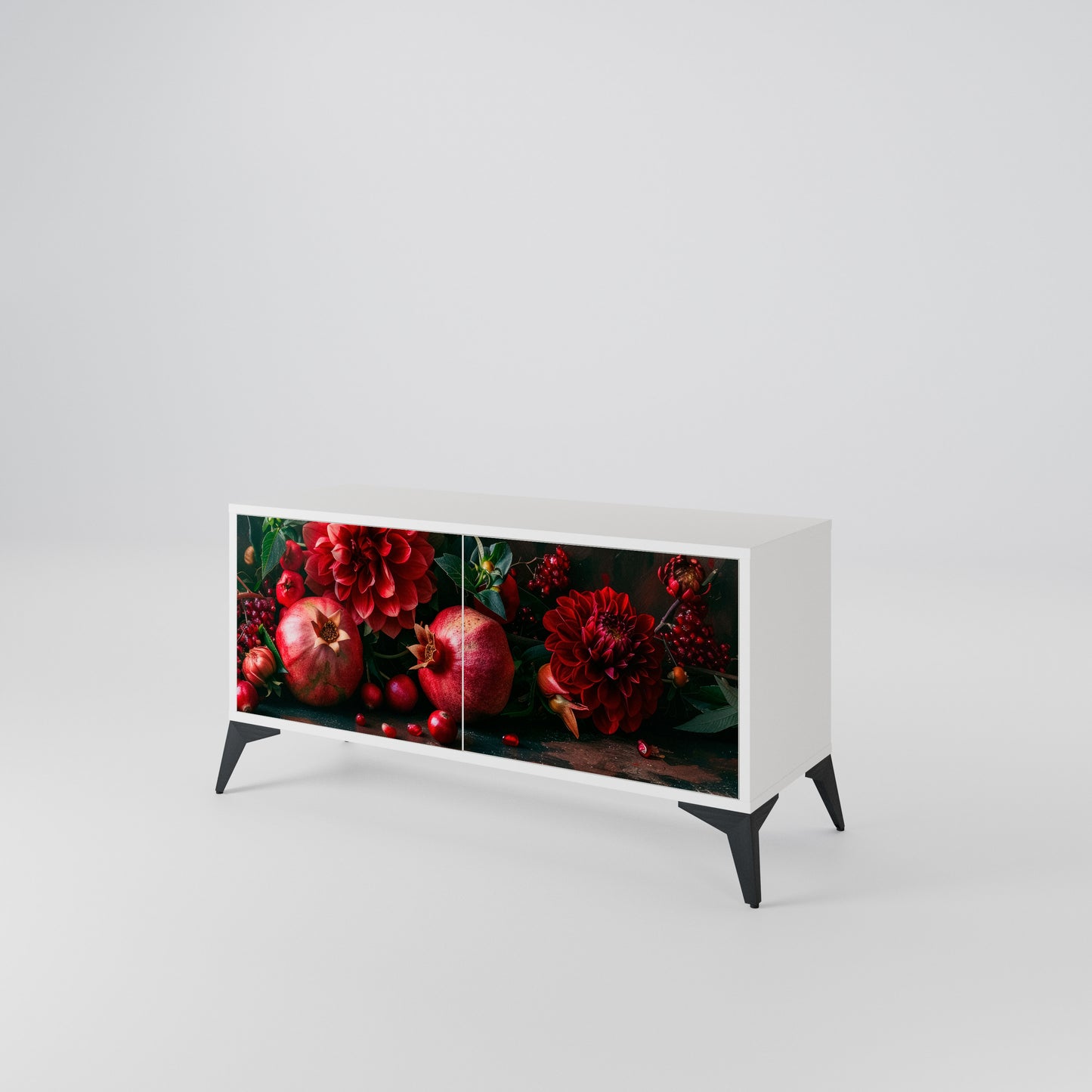 DAHLIAS AND POMEGRANATES Kompaktní dvoudveřový TV stolek