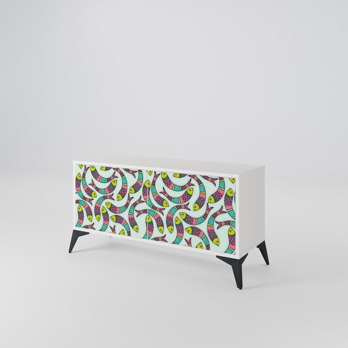 INDIAN FISH Kompaktní dvoudveřový TV stolek