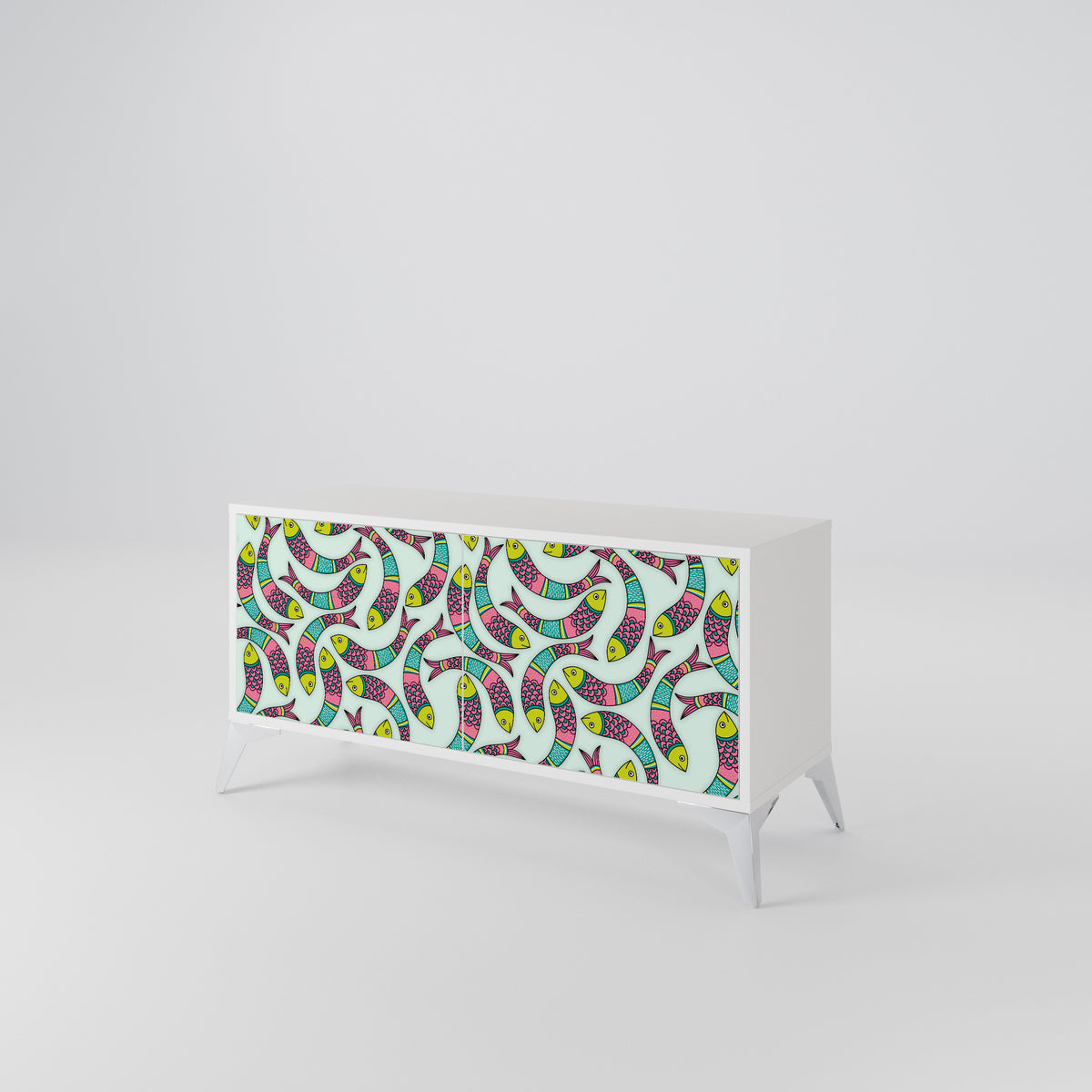 INDIAN FISH Kompaktní dvoudveřový TV stolek