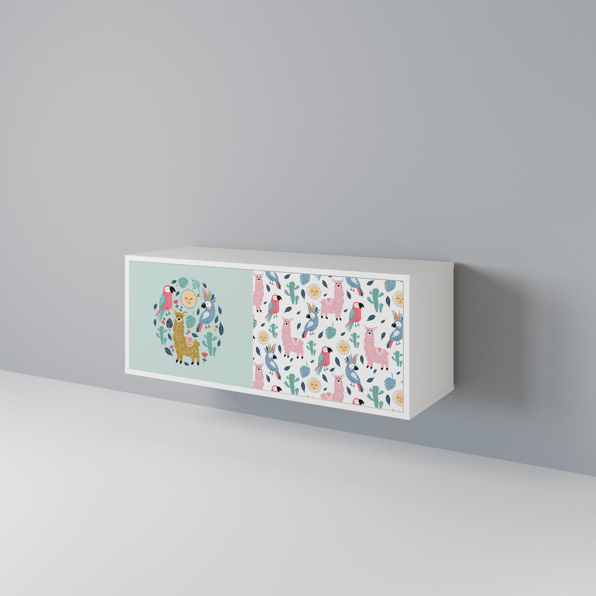 COLORFUL ALPACAS Kompaktní dvoudveřový TV stolek