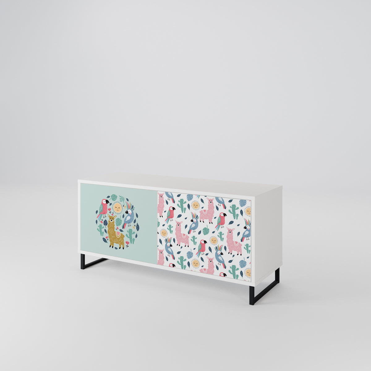 COLORFUL ALPACAS Kompaktní dvoudveřový TV stolek