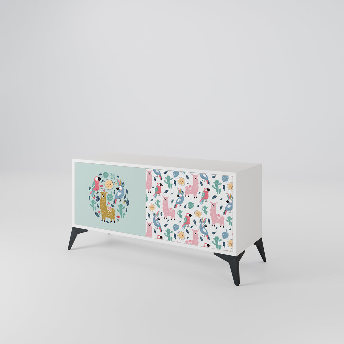 COLORFUL ALPACAS Kompaktní dvoudveřový TV stolek