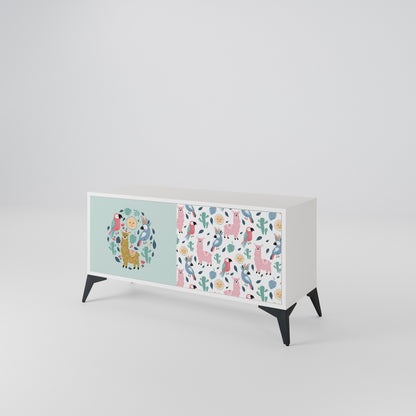 COLORFUL ALPACAS Kompaktní dvoudveřový TV stolek