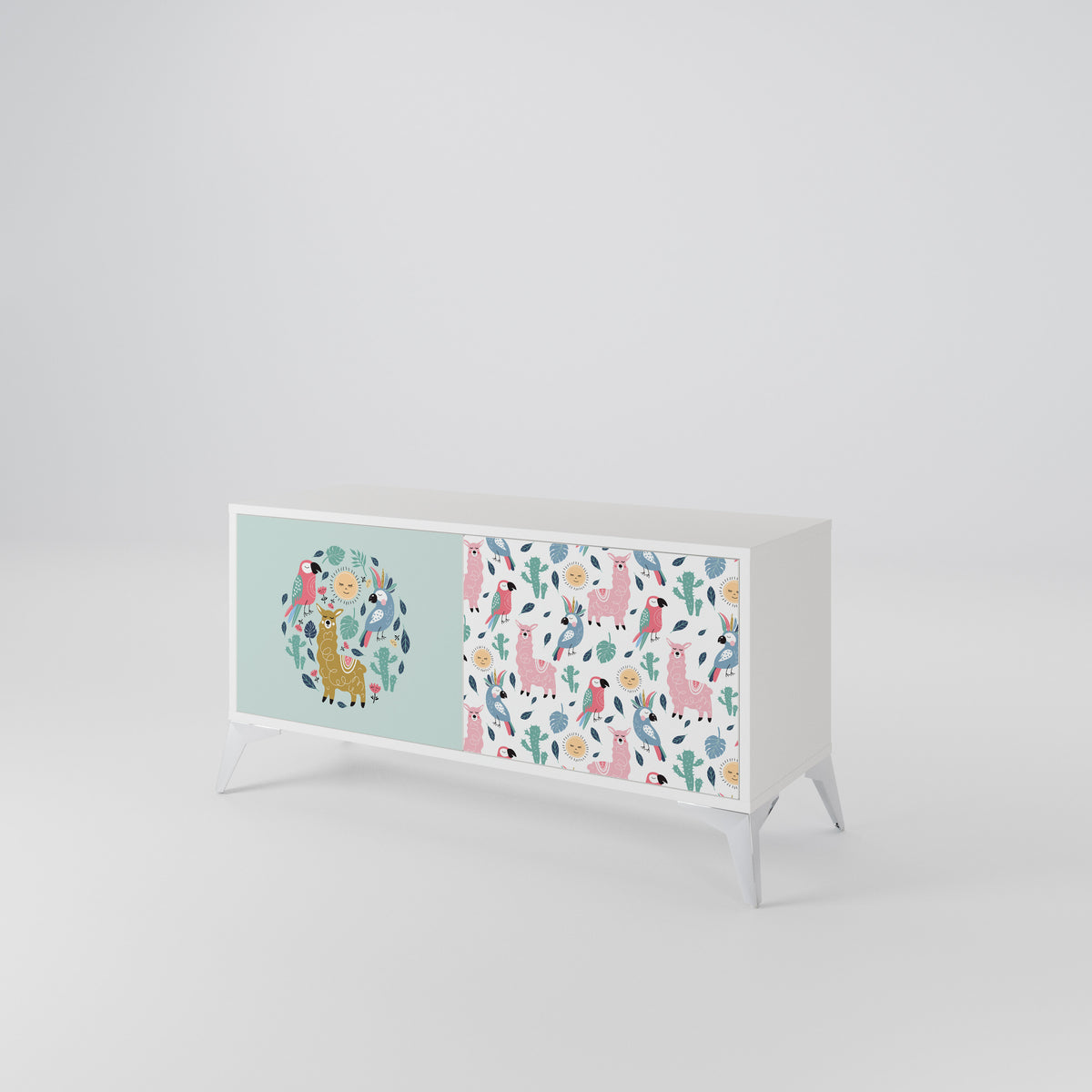 COLORFUL ALPACAS Kompaktní dvoudveřový TV stolek