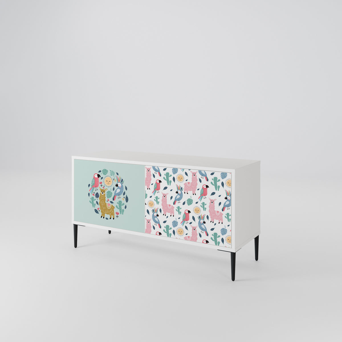 COLORFUL ALPACAS Kompaktní dvoudveřový TV stolek