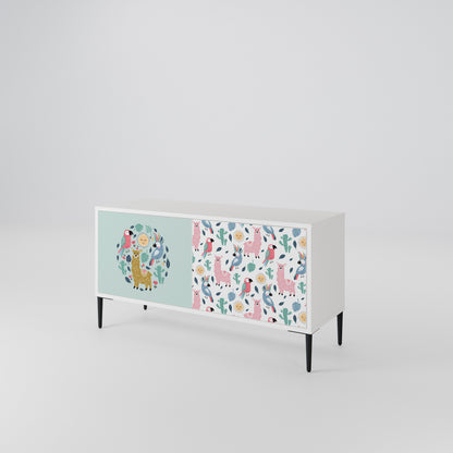 COLORFUL ALPACAS Kompaktní dvoudveřový TV stolek