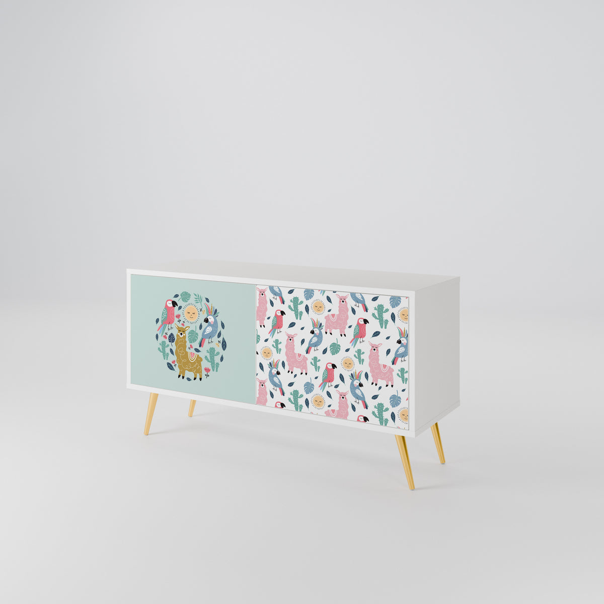 COLORFUL ALPACAS Kompaktní dvoudveřový TV stolek