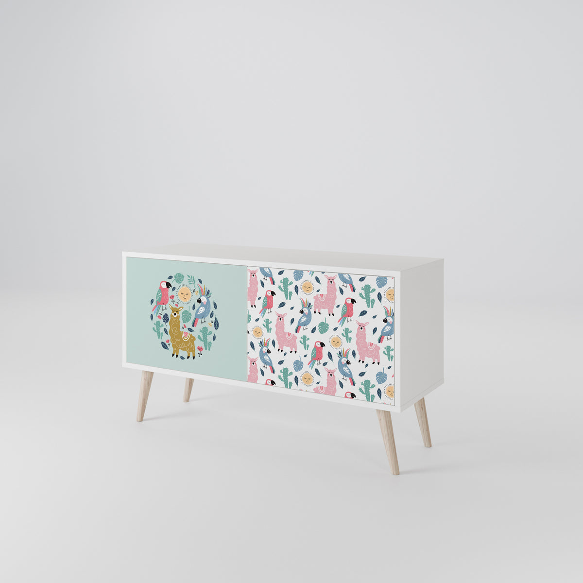 COLORFUL ALPACAS Kompaktní dvoudveřový TV stolek