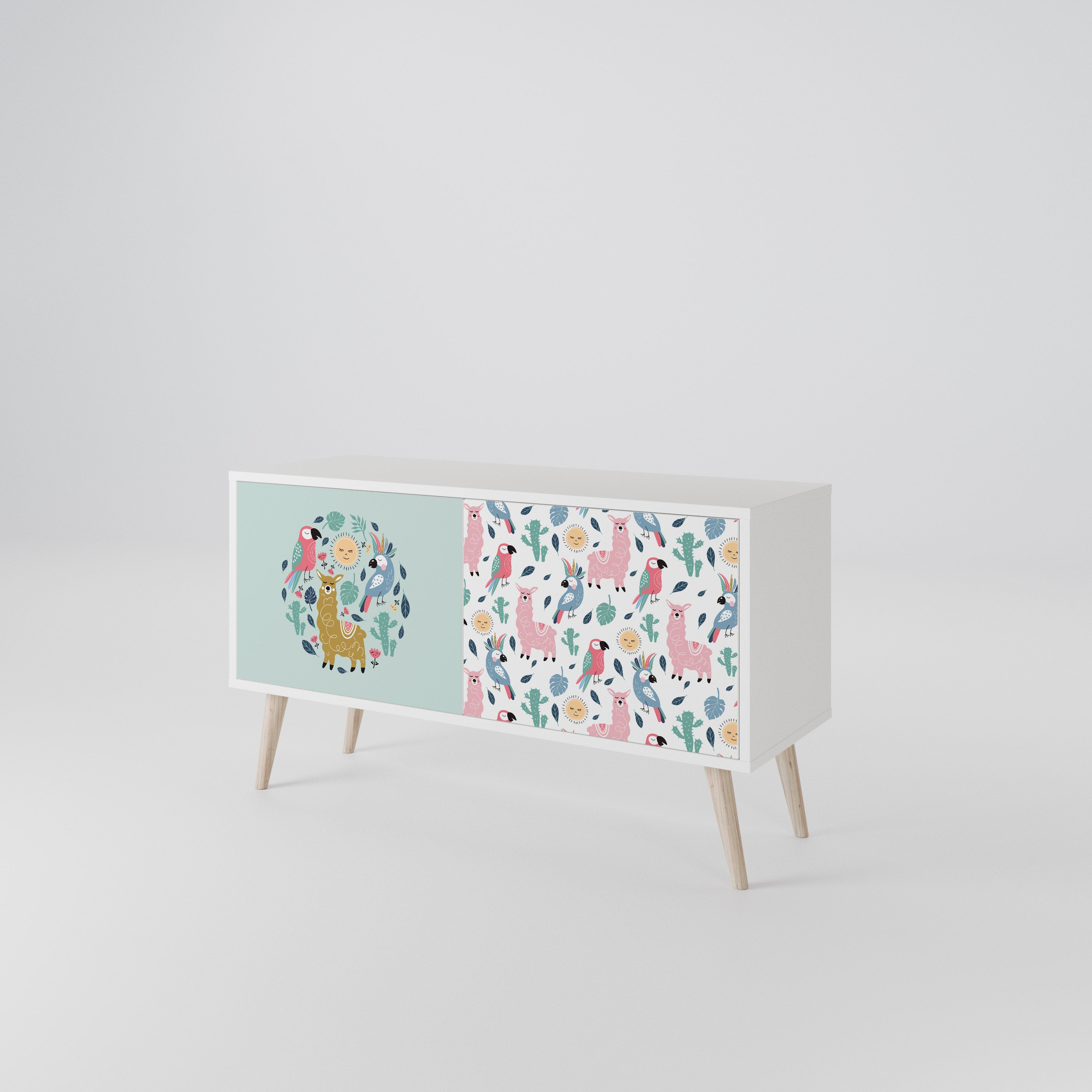 COLORFUL ALPACAS Kompaktní dvoudveřový TV stolek