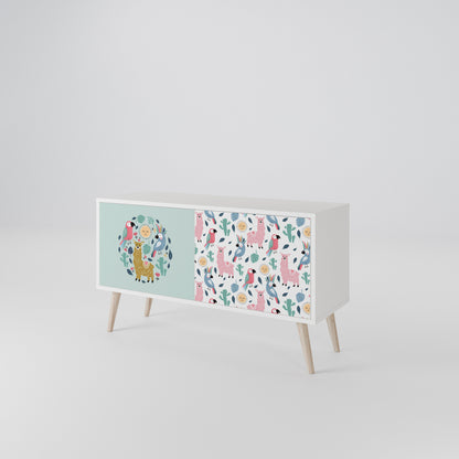 COLORFUL ALPACAS Kompaktní dvoudveřový TV stolek