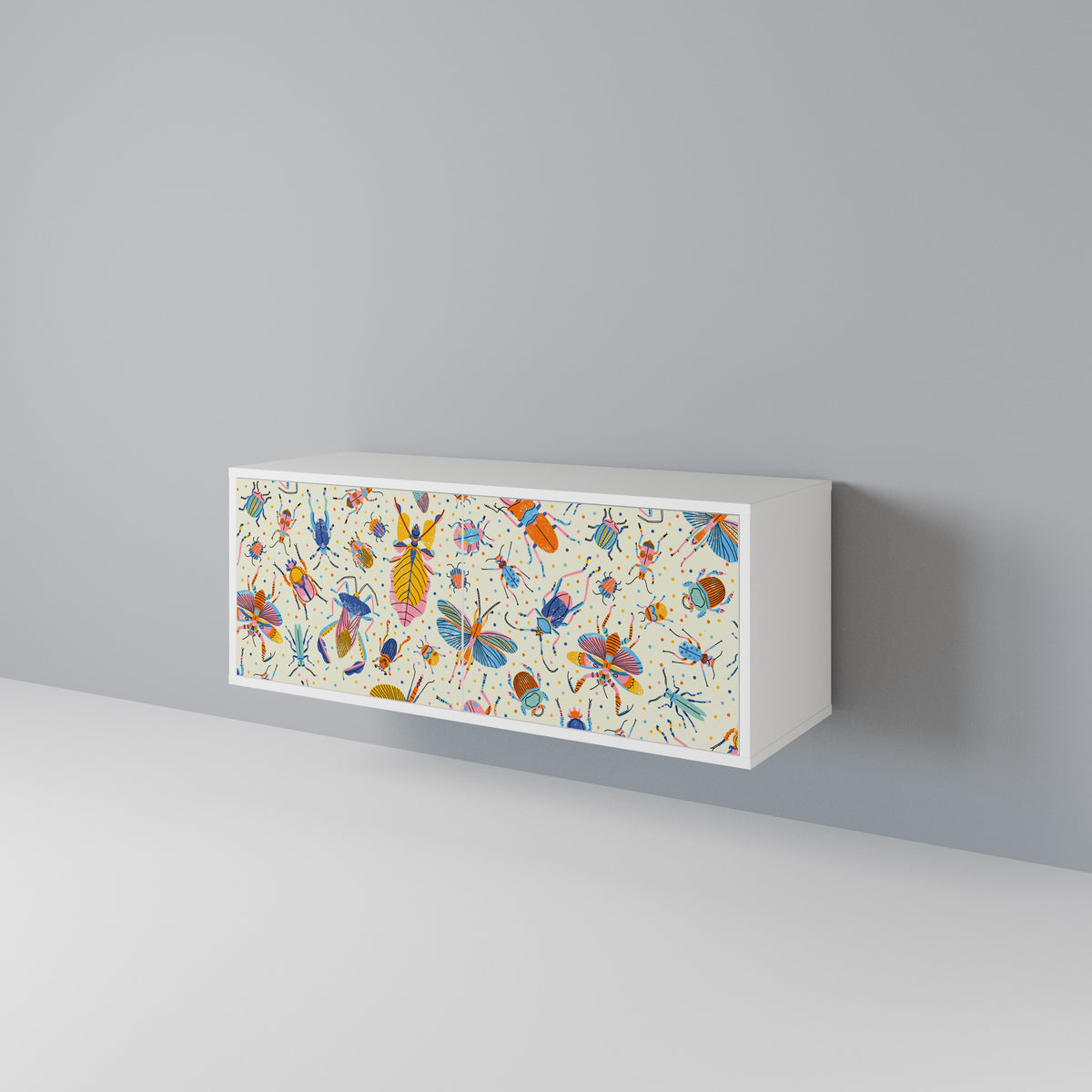 COLORFUL INSECTS Kompaktní dvoudveřový TV stolek