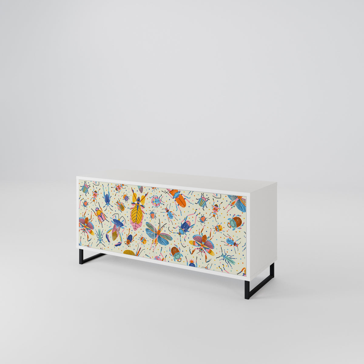 COLORFUL INSECTS Kompaktní dvoudveřový TV stolek