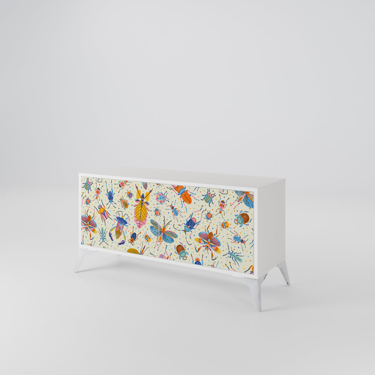 COLORFUL INSECTS Kompaktní dvoudveřový TV stolek